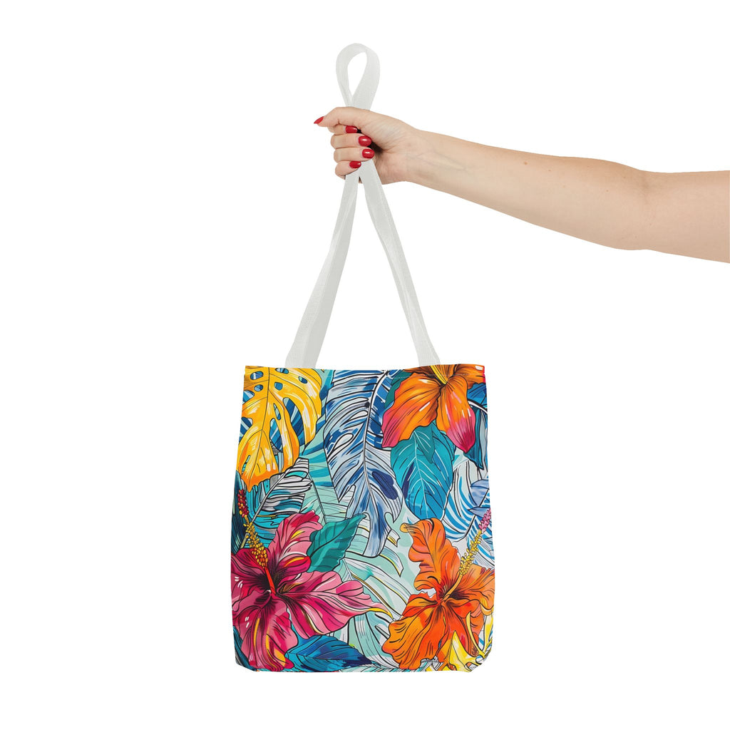 Monstera Hibiscus Tote Bag
