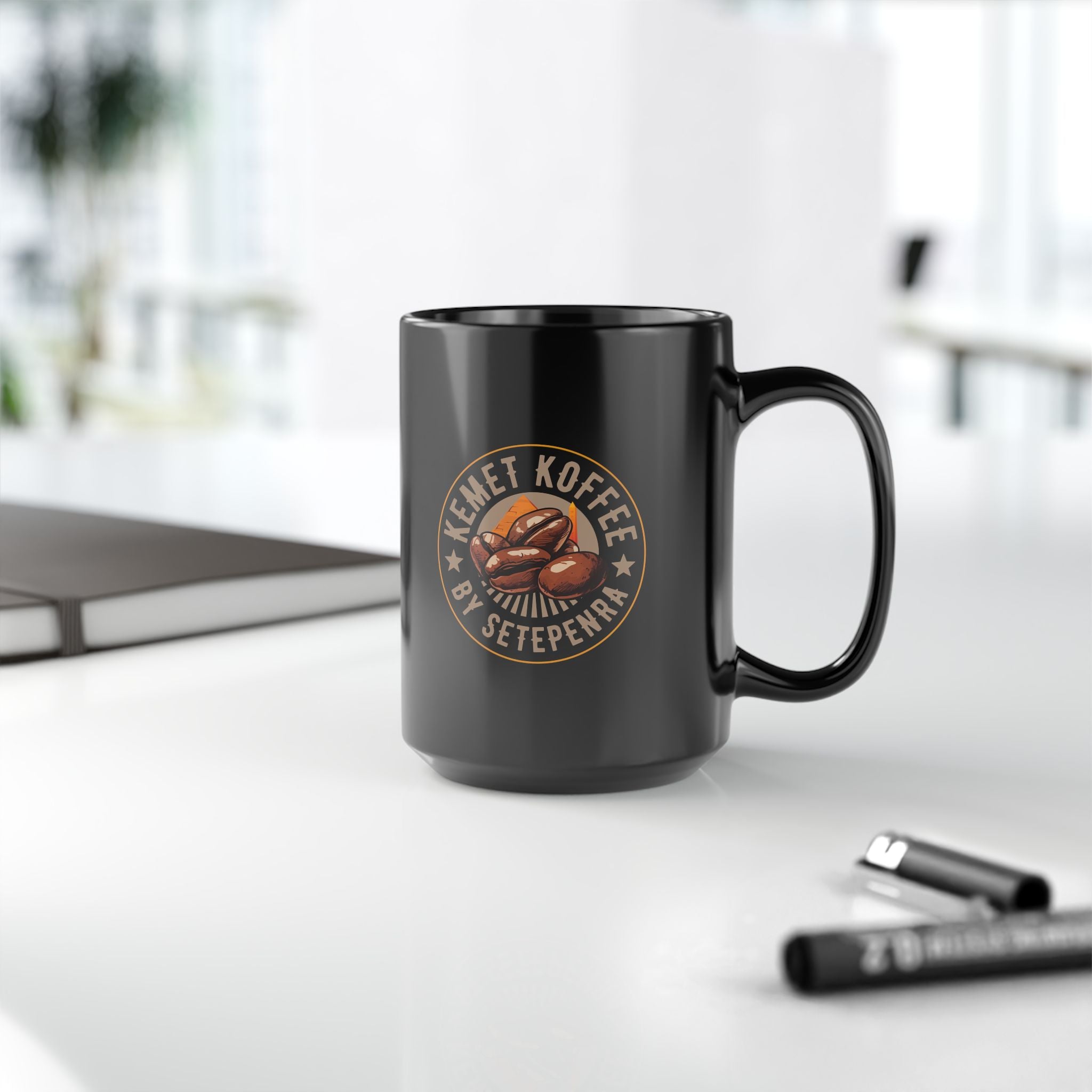 Kemet Koffee By Setepenra Black Mug (11oz, 15oz)