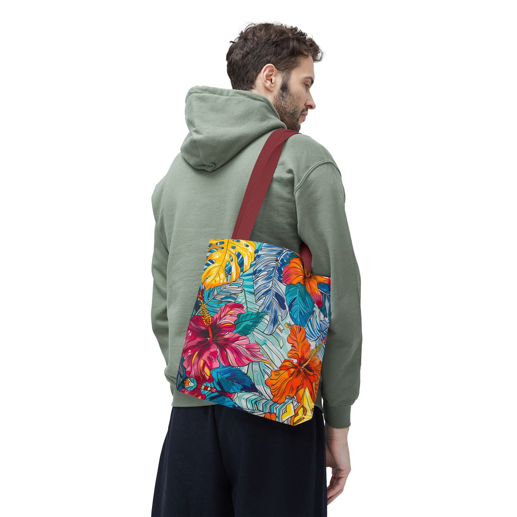 Monstera Hibiscus Tote Bag SETEPENRA Bags.