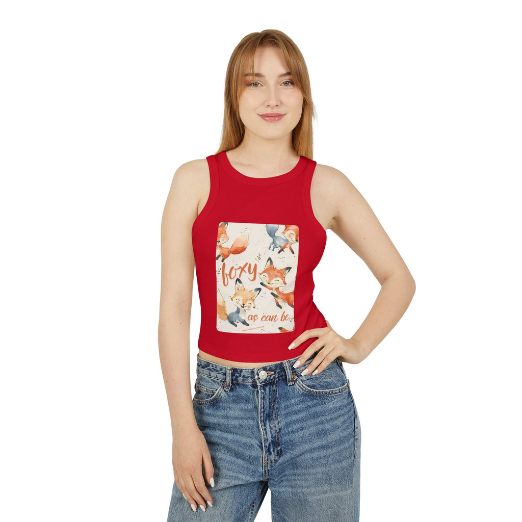 Foxy As Can Be Women's Micro Rib Racer Tank Top