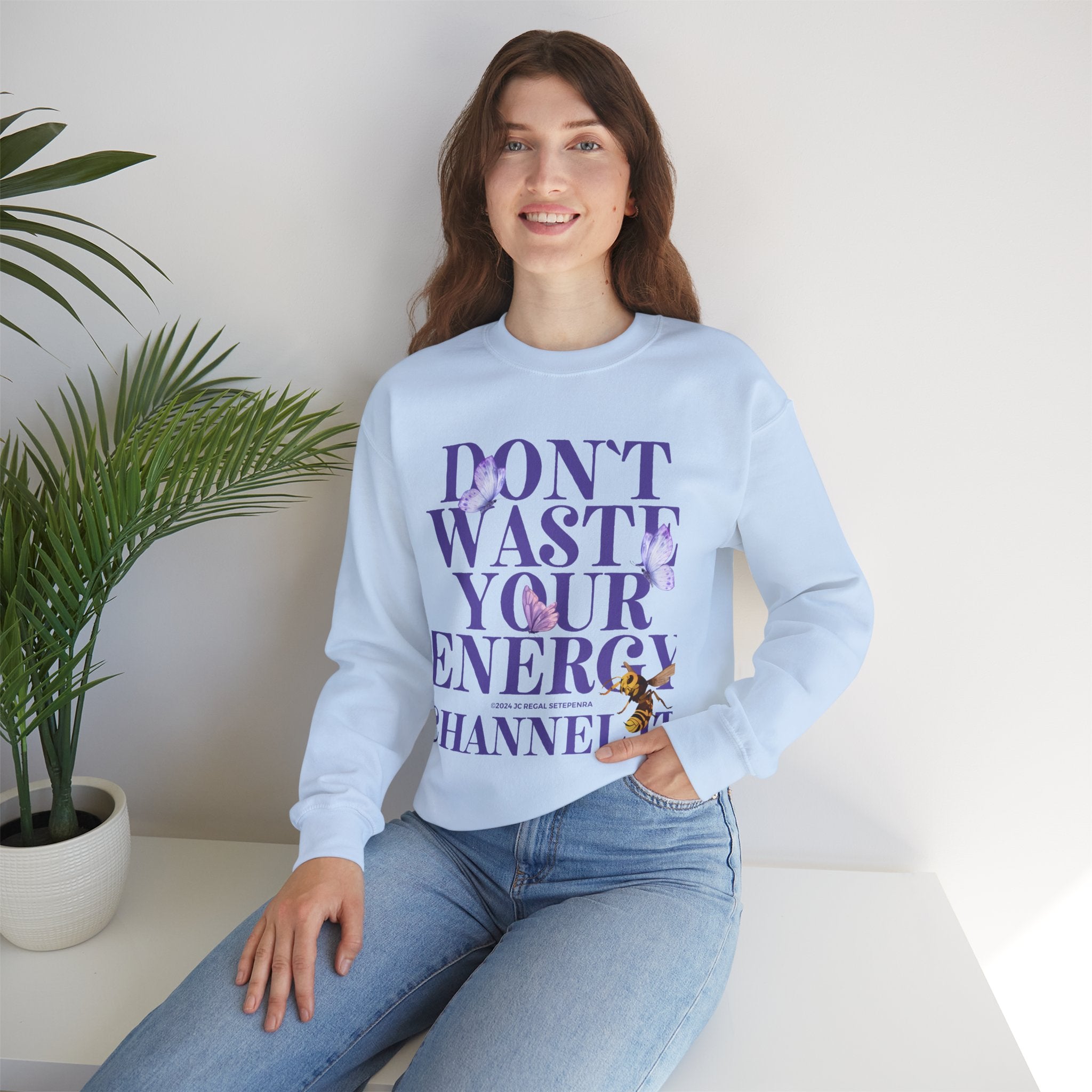 Channel It Unisex Heavy Blend™ Crewneck Sweatshirt (Purple Print) SETEPENRA Sweatshirt.