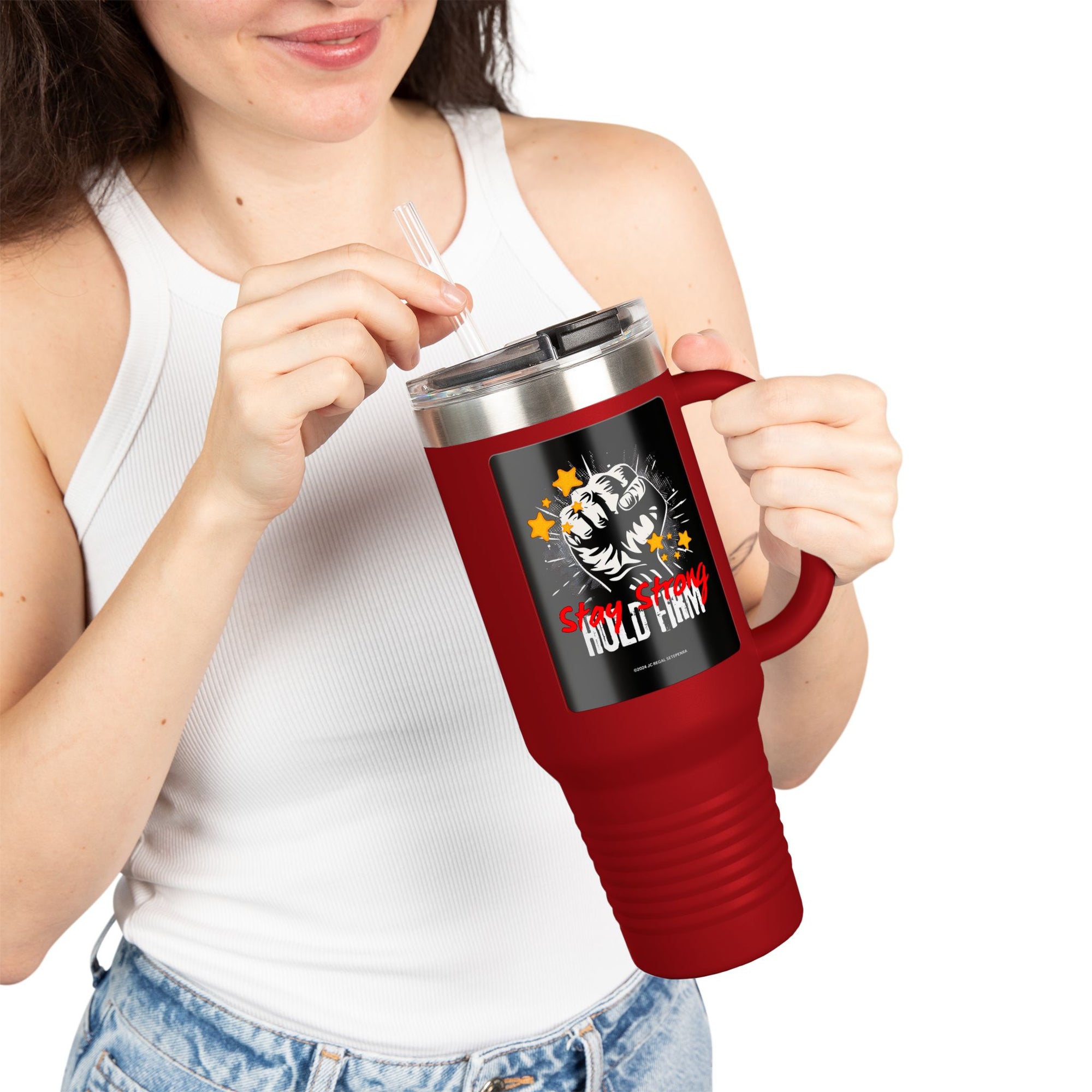 Stay Strong Hold Firm Insulated Travel Mug, 40oz