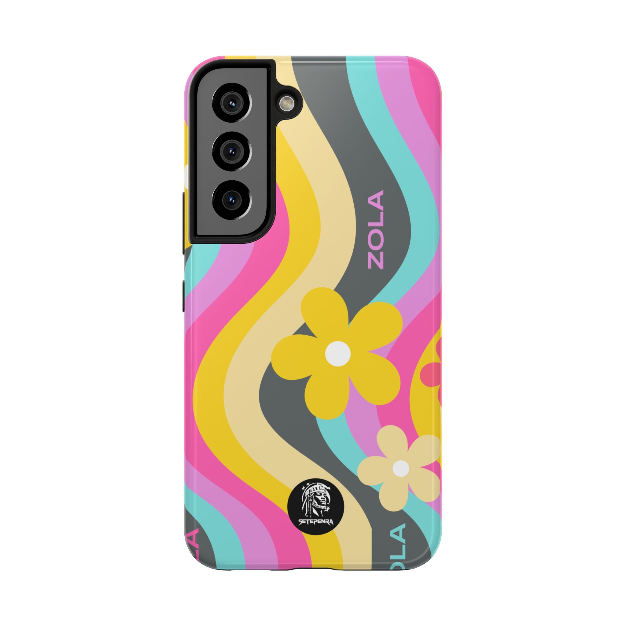 Zola Tough Phone Case (For iPhone, Galaxy & More) - Dark Grey Wave