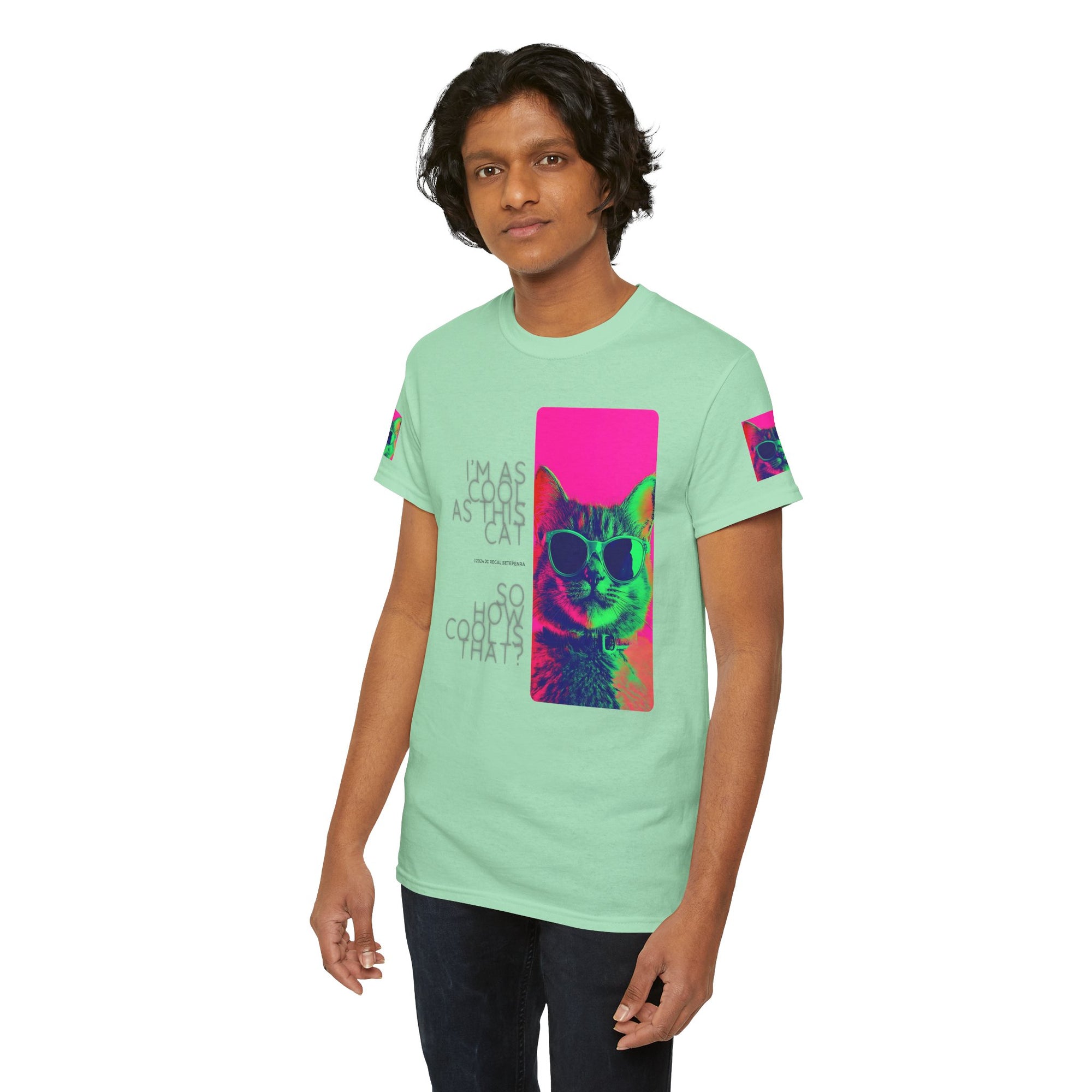 Cool Cat (Whiskers 1) Unisex Heavy Cotton Tee