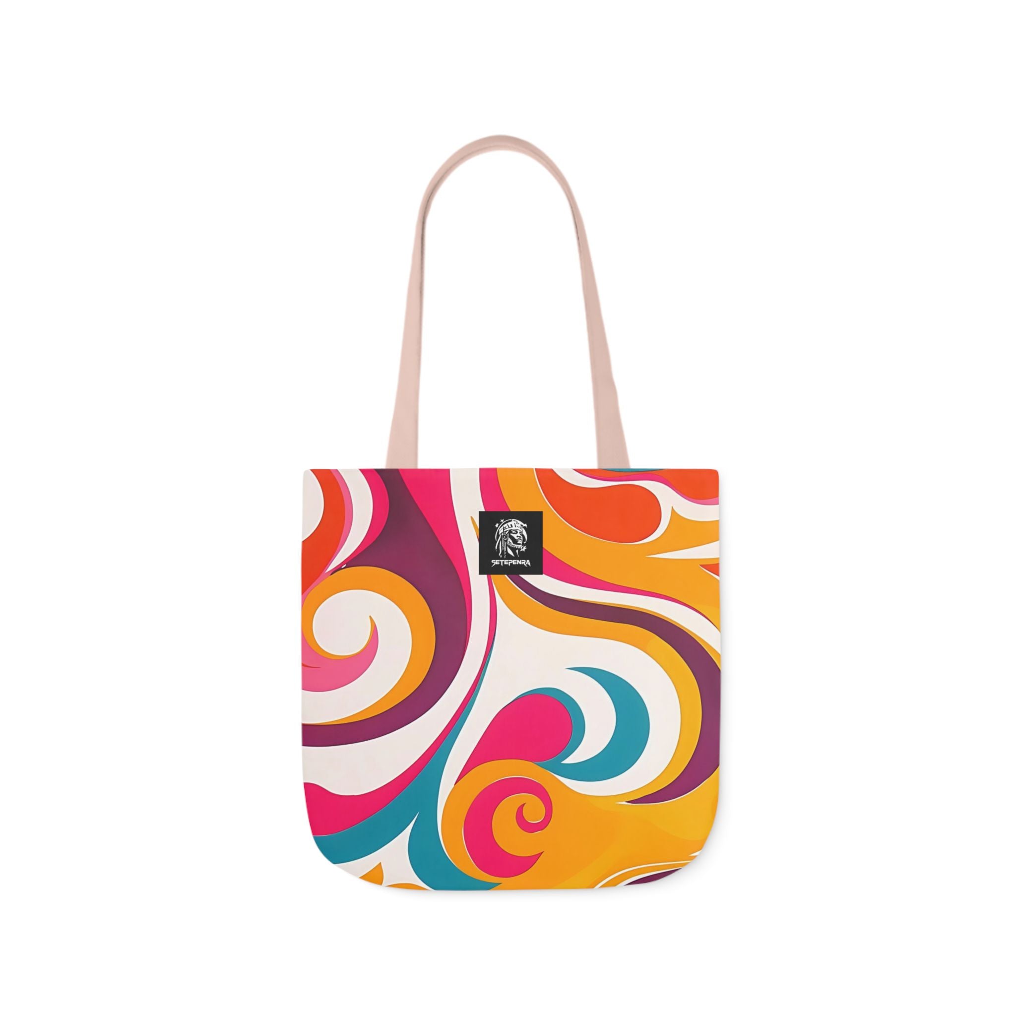 Golden Kandi Swirl  Canvas Tote Bag, 5-Color Straps SETEPENRA Accessories.