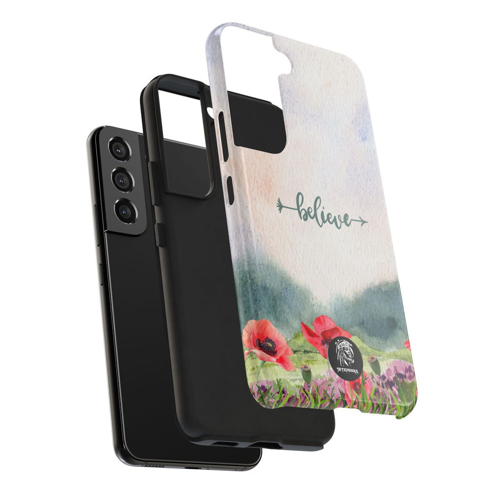 Believe Tough Phone Case (For iPhone, Galaxy & More) - Watercolor Flower