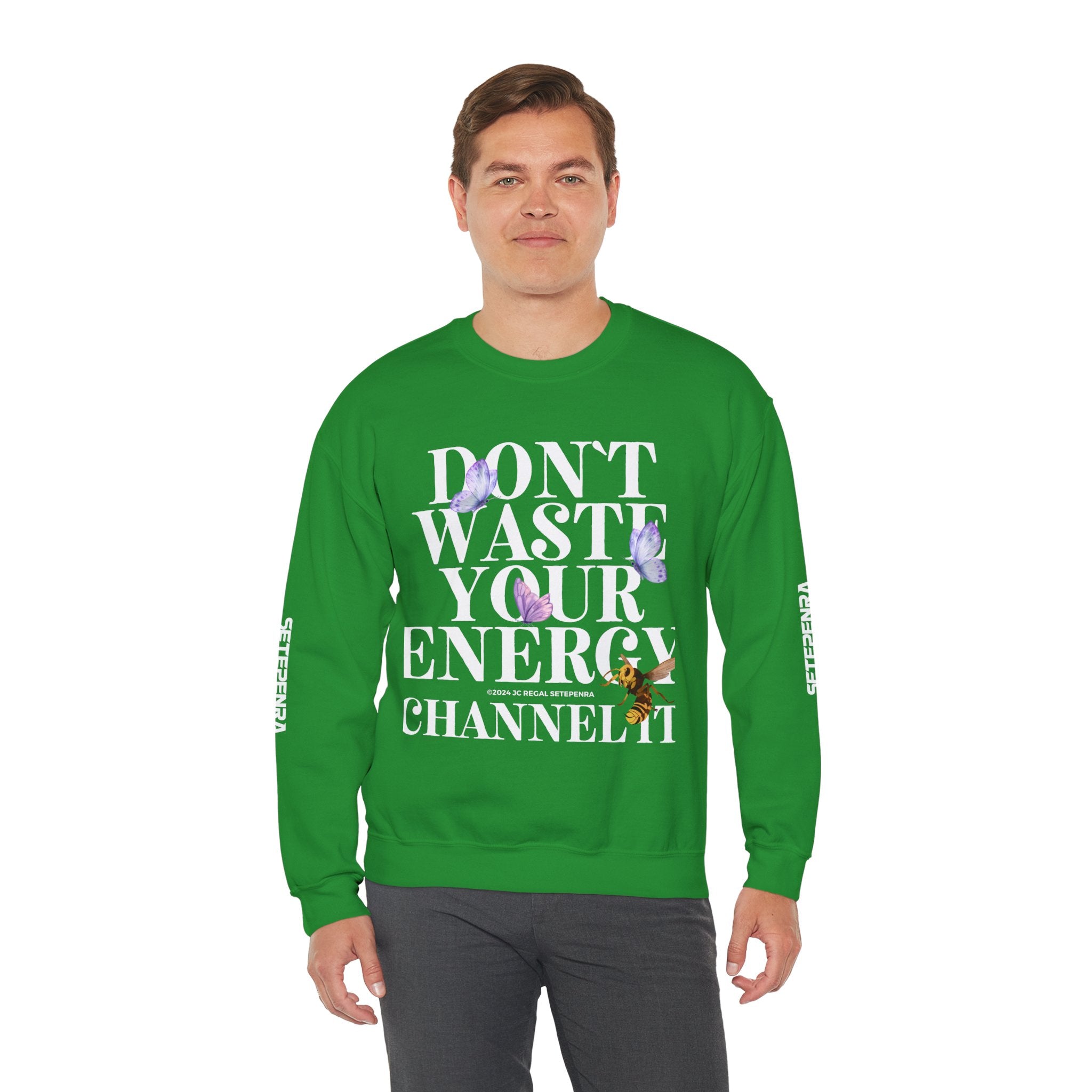 Channel It Unisex Heavy Blend™ Crewneck Sweatshirt (White Print)