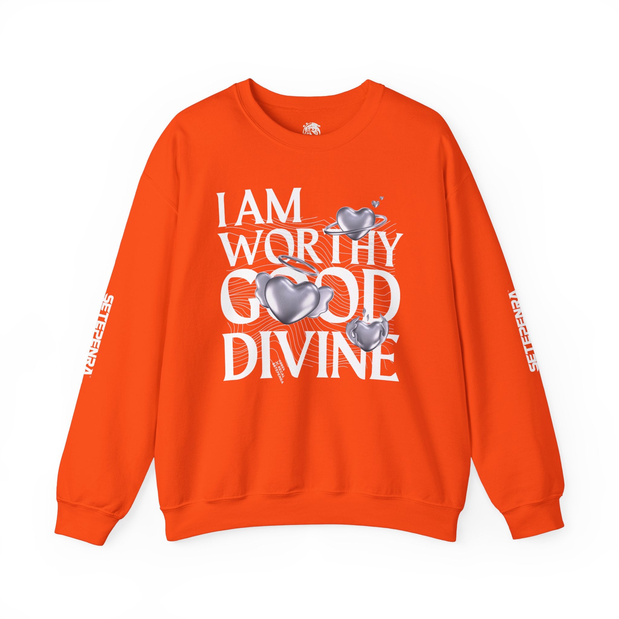 I AM WORTHY GOOD DIVINE Unisex Heavy Blend™ Crewneck Sweatshirt SETEPENRA Sweatshirt.