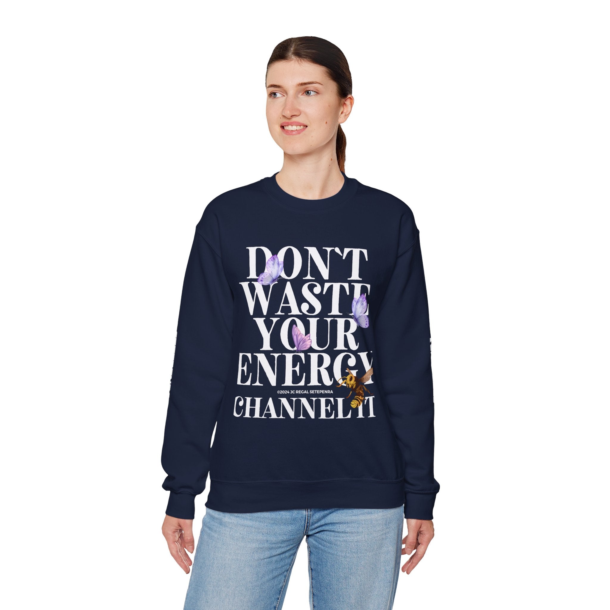 Channel It Unisex Heavy Blend™ Crewneck Sweatshirt (White Print)