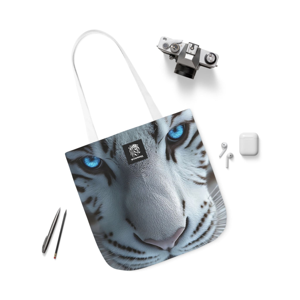 Primal Power Canvas Tote Bag, 5-Color Straps - White Tiger (2nd Edition)
