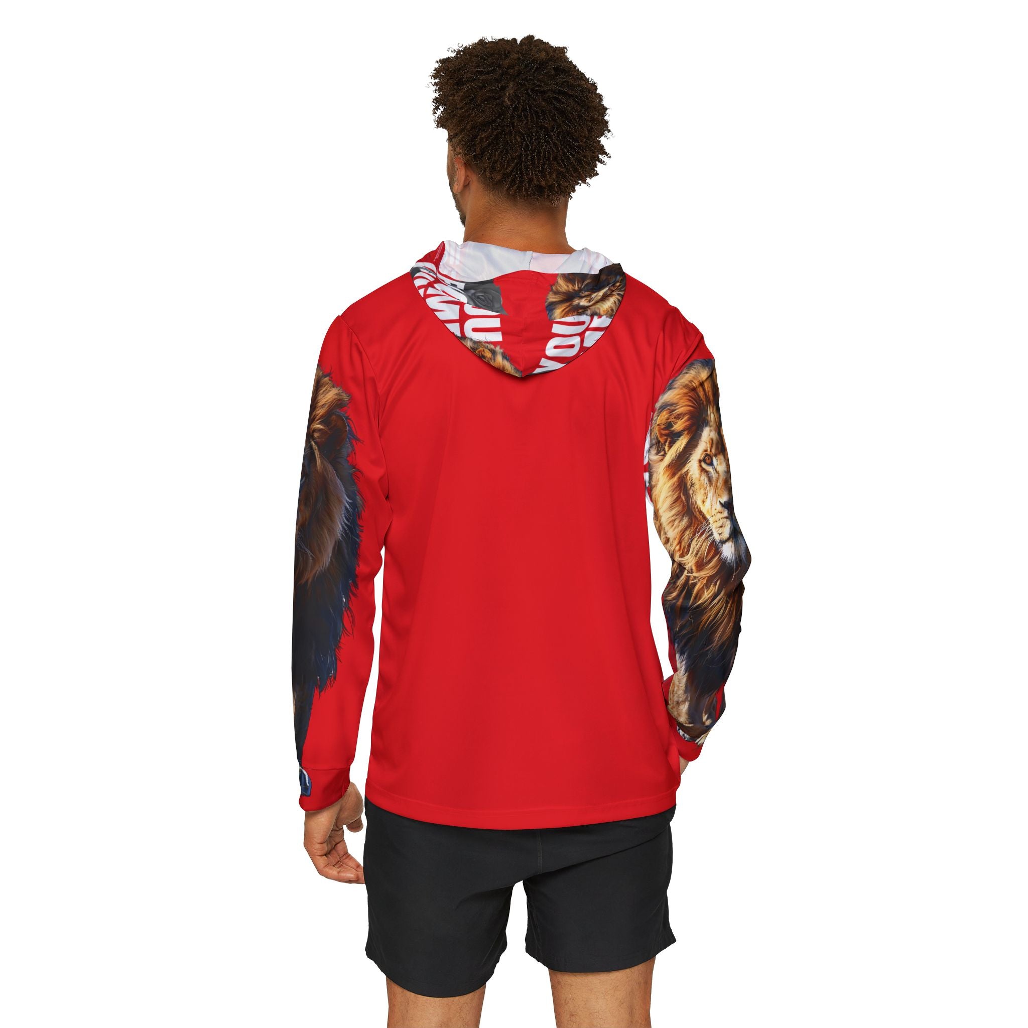 You Become What You Believe Men's Sports Warmup Hoodie (Red) SETEPENRA All Over Prints.