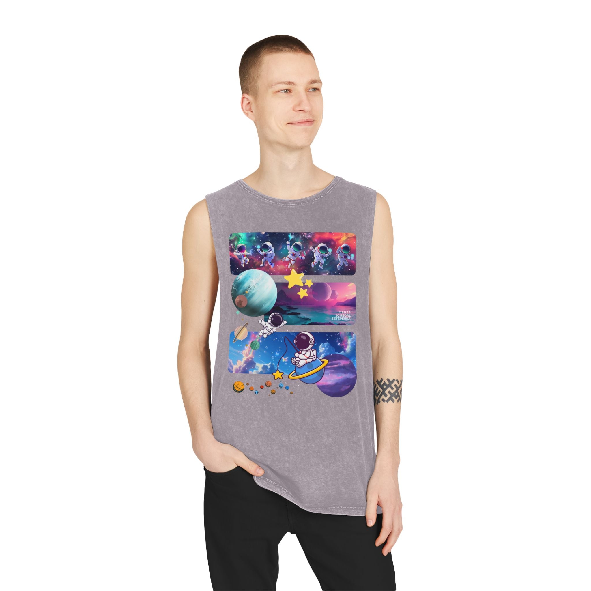 Astro Cosmo Unisex Stonewash Tank Top SETEPENRA Tank Top.