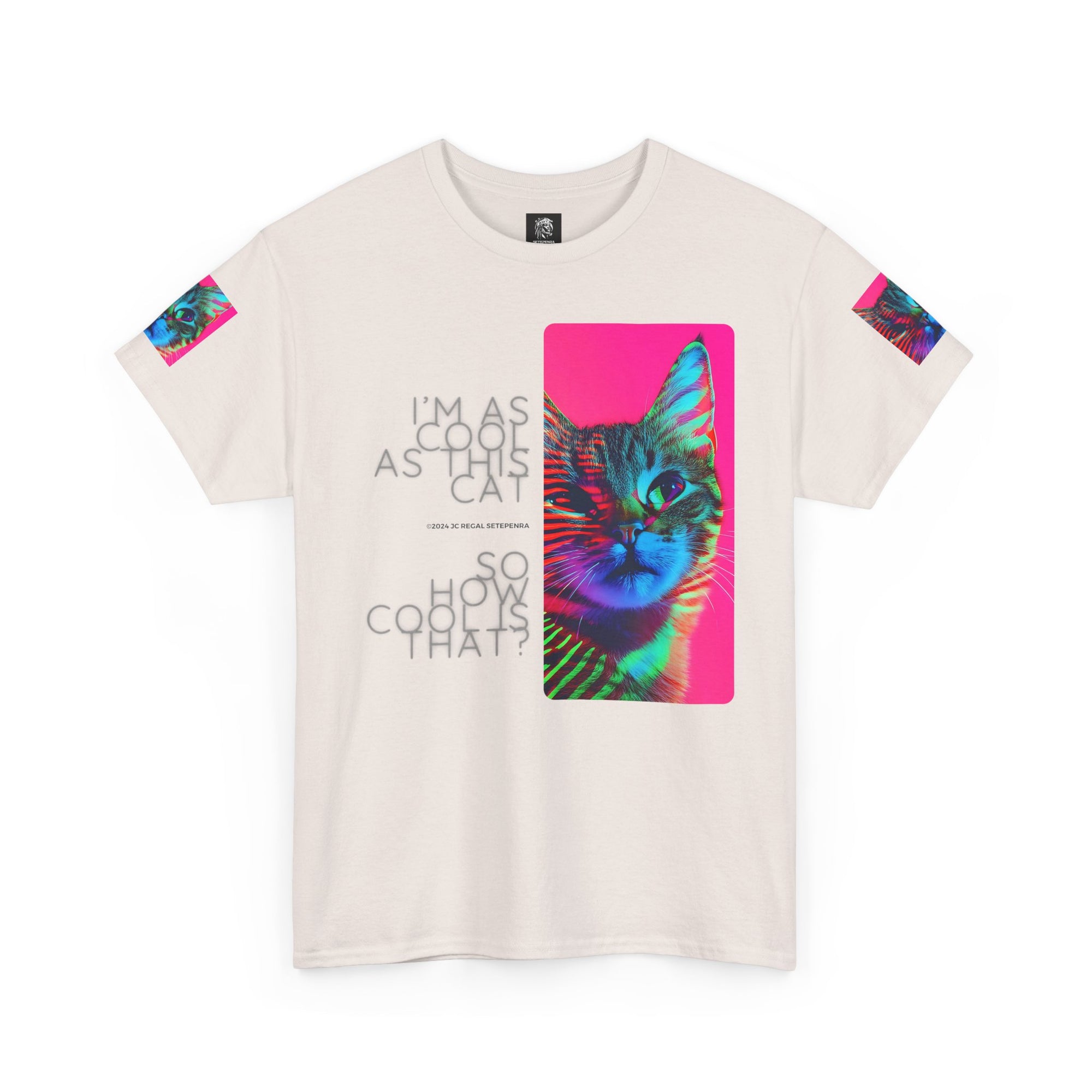 Cool Cat (Whiskers 2) Unisex Heavy Cotton Tee SETEPENRA T-Shirt.