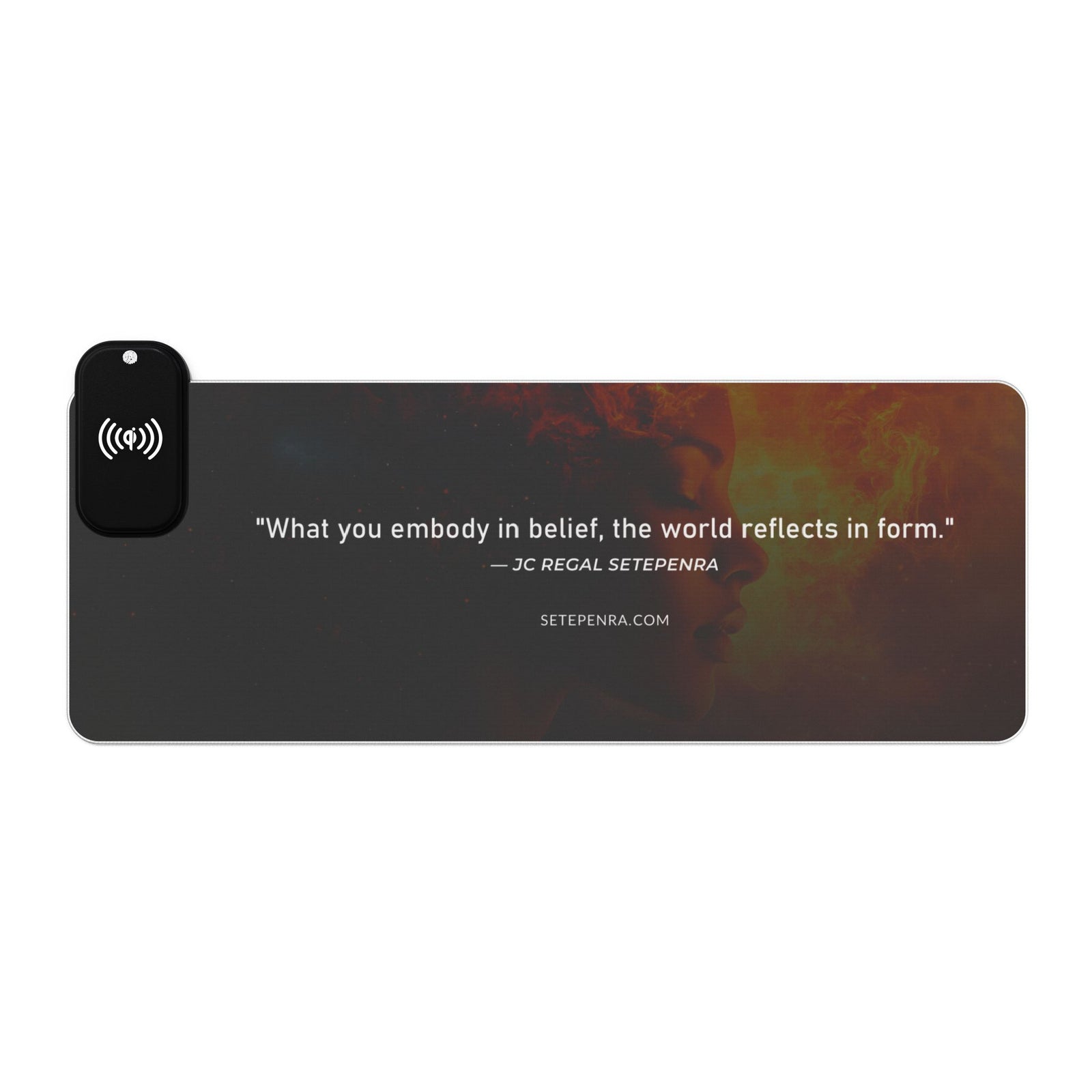 SETEPENRA Original Quotes LED Gaming Mousepad w/Wireless Charging - Embody Belief SETEPENRA Home Decor.