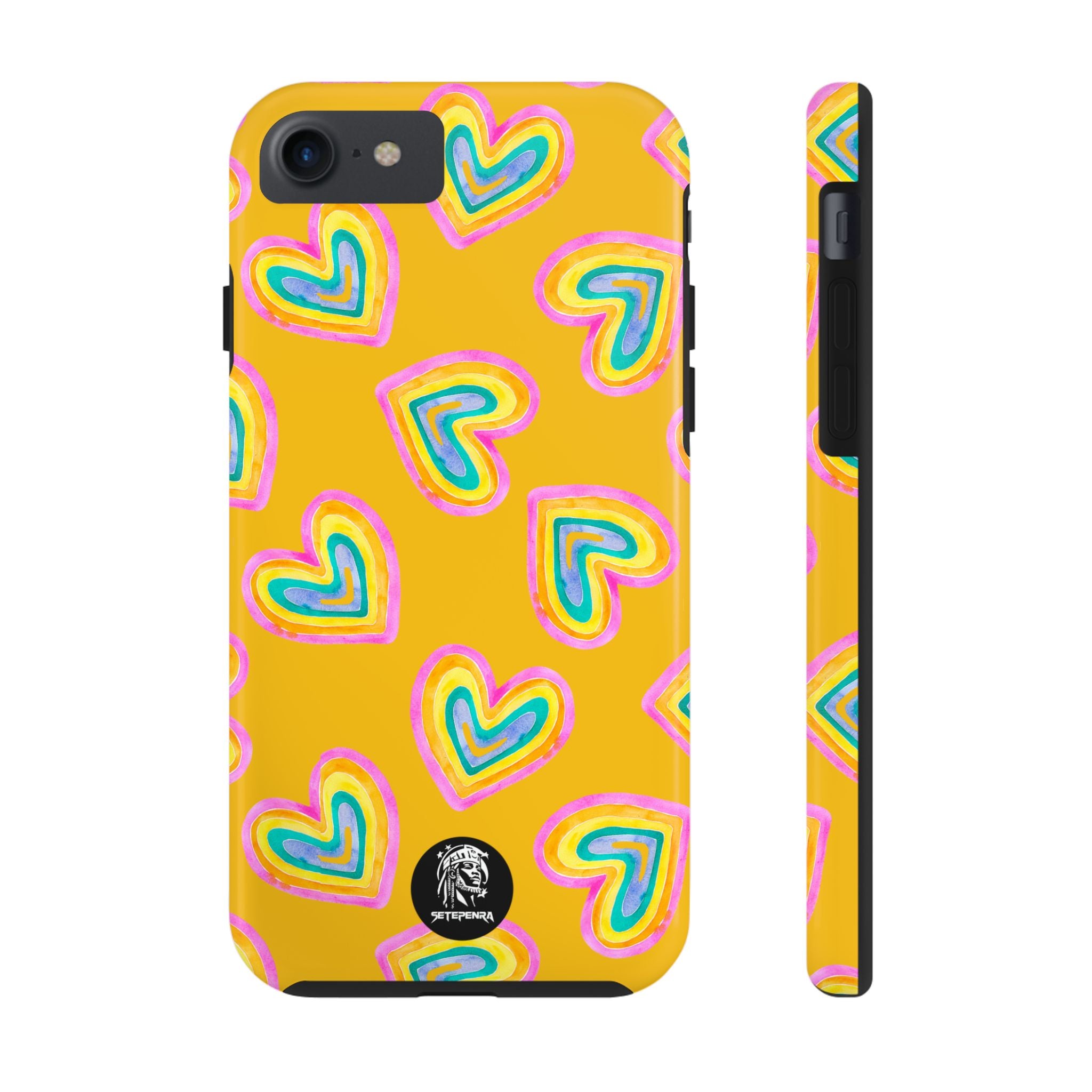 Rainbow Heart Tough Phone Case (For iPhone, Galaxy & More) - Yellow SETEPENRA Phone Case.