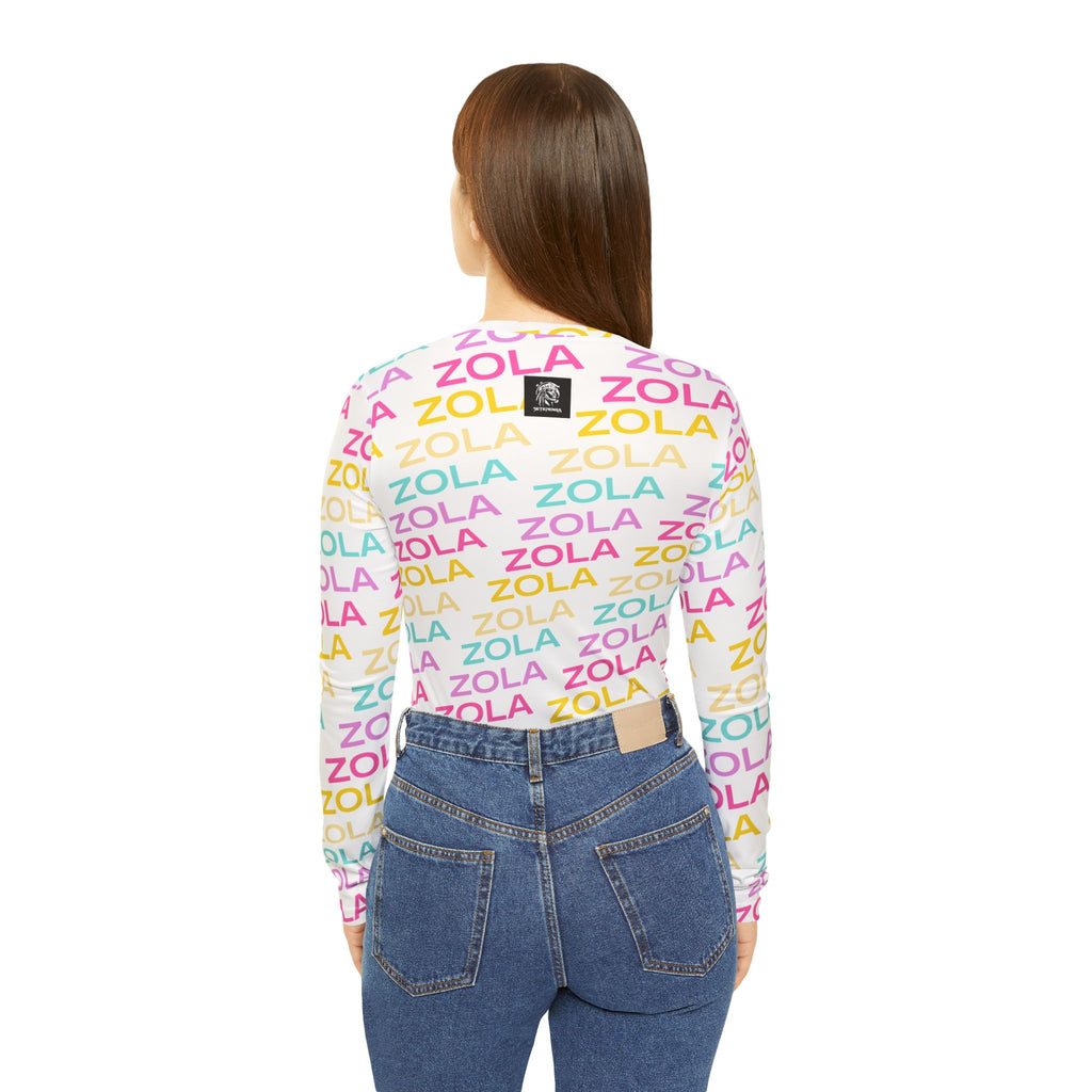 Zola Print Women's Long Sleeve V-Neck Shirt (White) SETEPENRA All Over Prints.