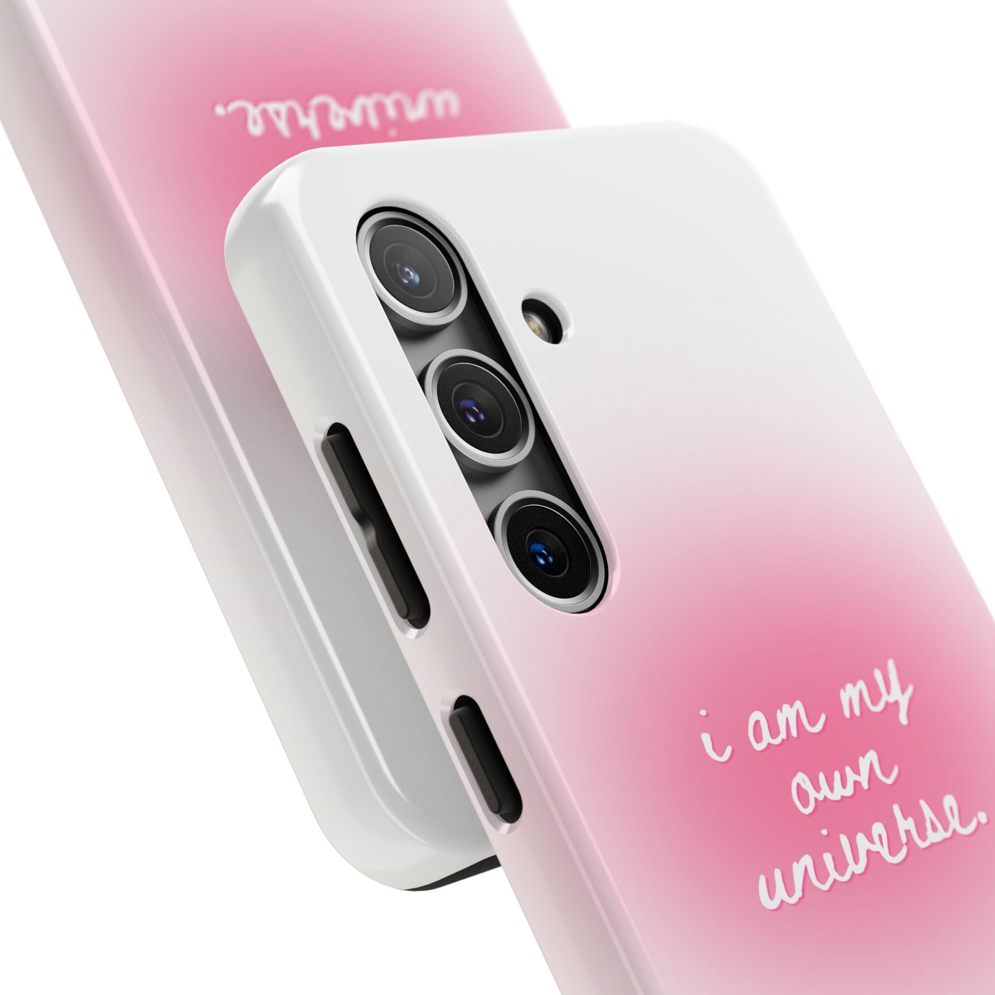 I Am My Own Universe — Pink On White Protective Cover Tough Phone Case