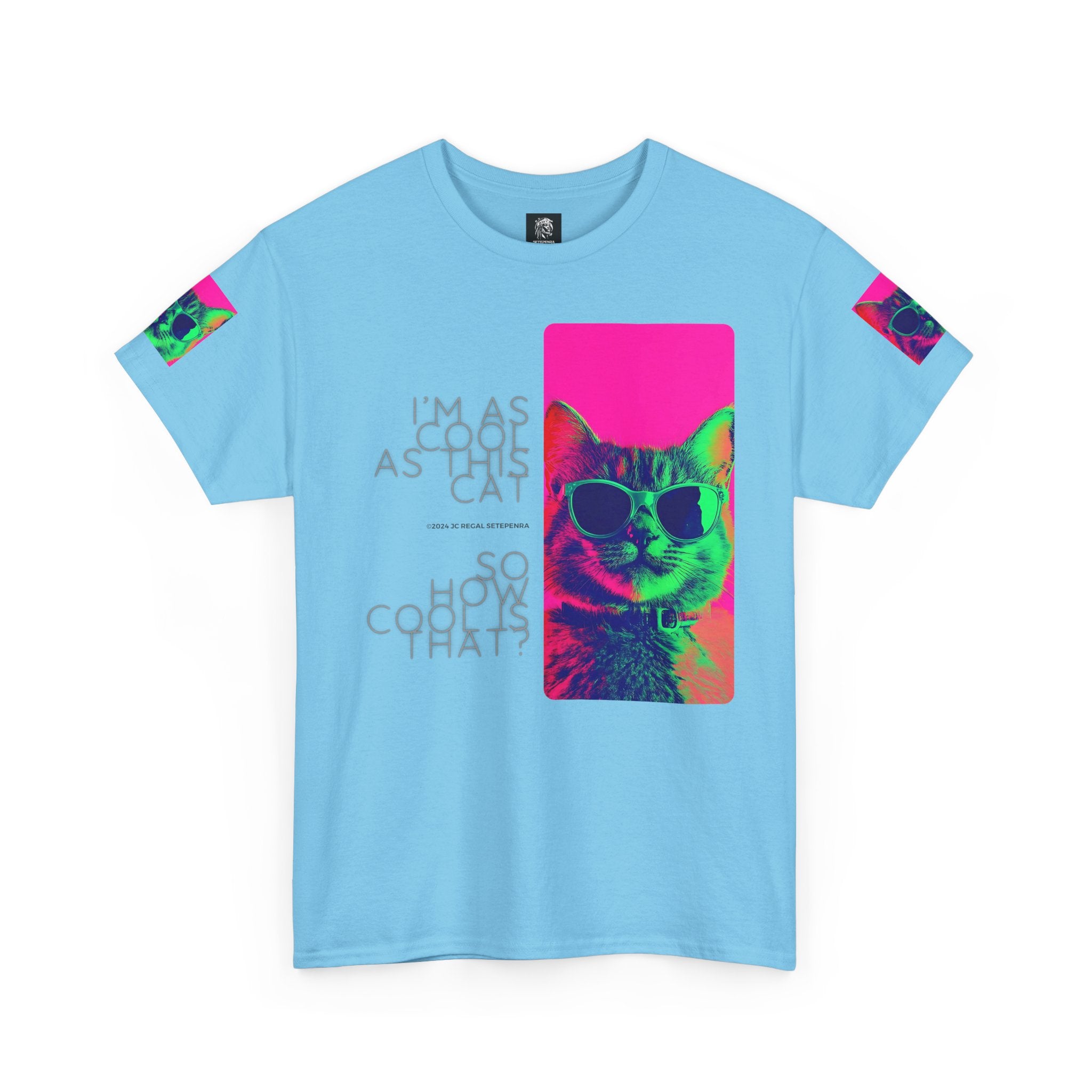 Cool Cat (Whiskers 1) Unisex Heavy Cotton Tee SETEPENRA T-Shirt.
