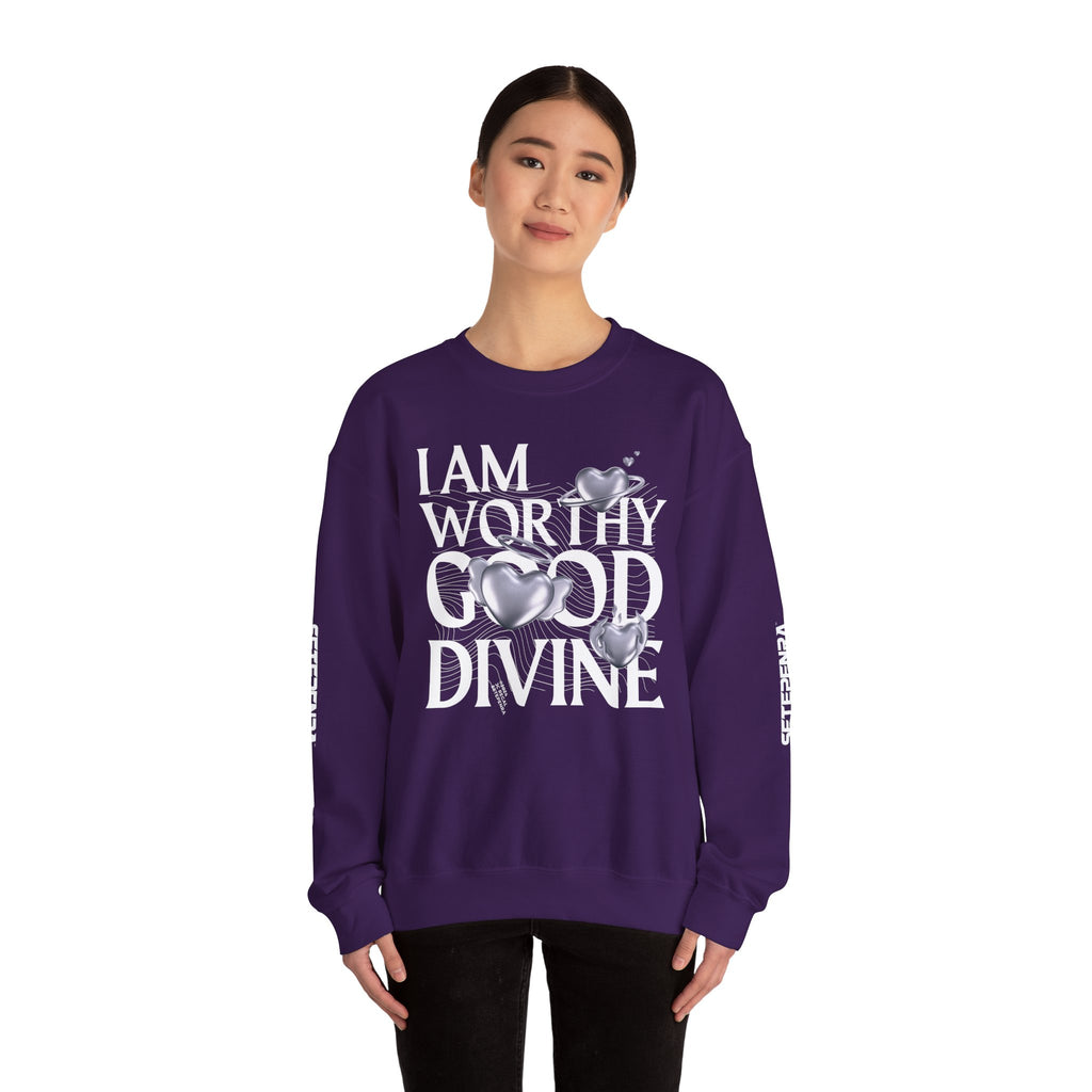 I AM WORTHY GOOD DIVINE Unisex Heavy Blend™ Crewneck Sweatshirt