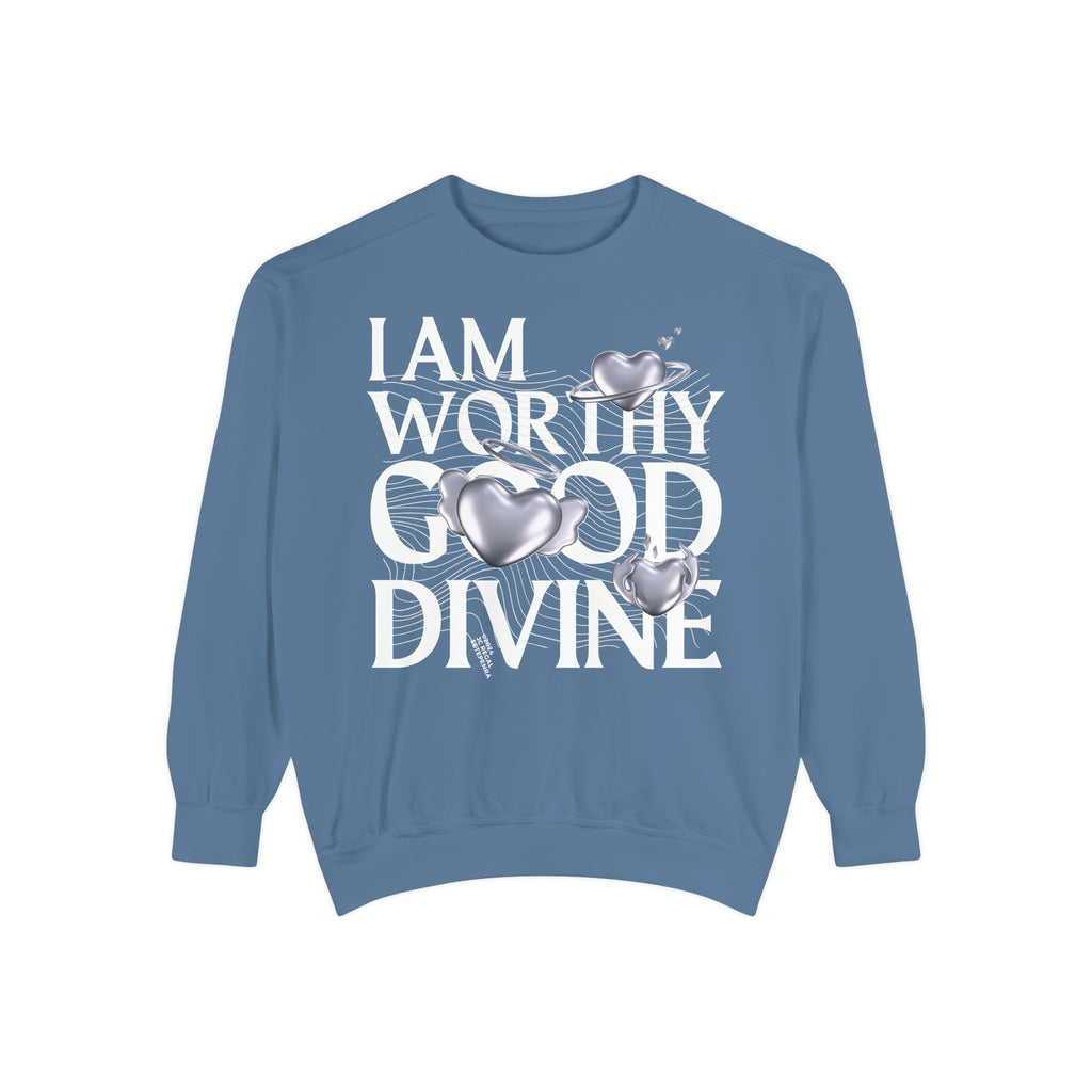 I AM WORTHY GOOD DIVINE Unisex Garment-Dyed Sweatshirt SETEPENRA Sweatshirt.