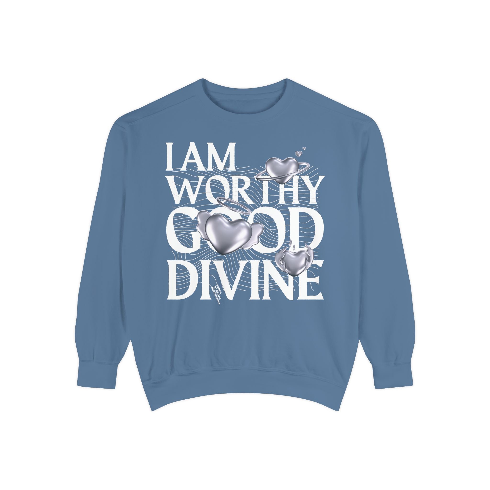 I AM WORTHY GOOD DIVINE Unisex Garment-Dyed Sweatshirt SETEPENRA Sweatshirt.