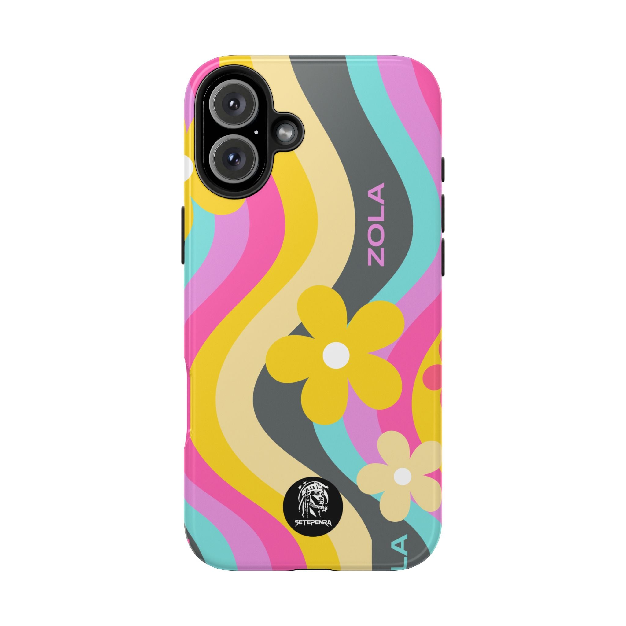 Zola Tough Phone Case (For iPhone, Galaxy & More) - Dark Grey Wave