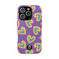 Rainbow Heart Tough Phone Case (For iPhone, Galaxy & More) - Light Purple