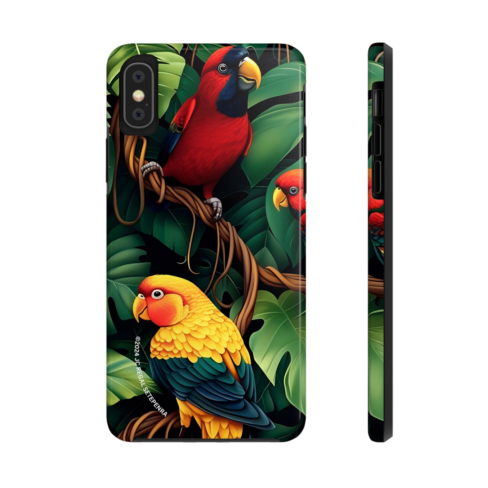 Tri-Parrot Tough Phone Case (For iPhone, Galaxy & More) SETEPENRA Phone Case.