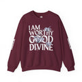 I AM WORTHY GOOD DIVINE Unisex Heavy Blend™ Crewneck Sweatshirt SETEPENRA Sweatshirt.