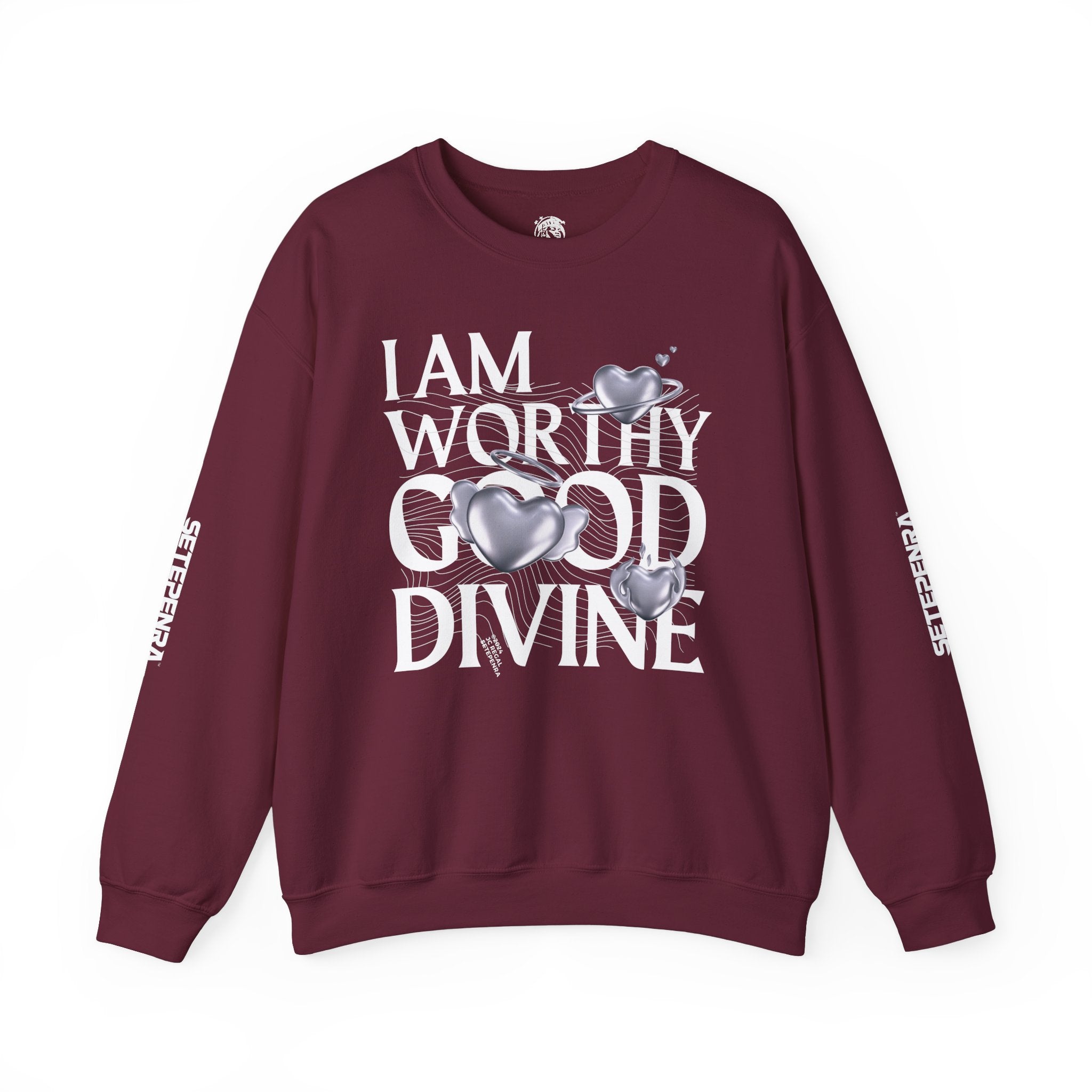 I AM WORTHY GOOD DIVINE Unisex Heavy Blend™ Crewneck Sweatshirt SETEPENRA Sweatshirt.