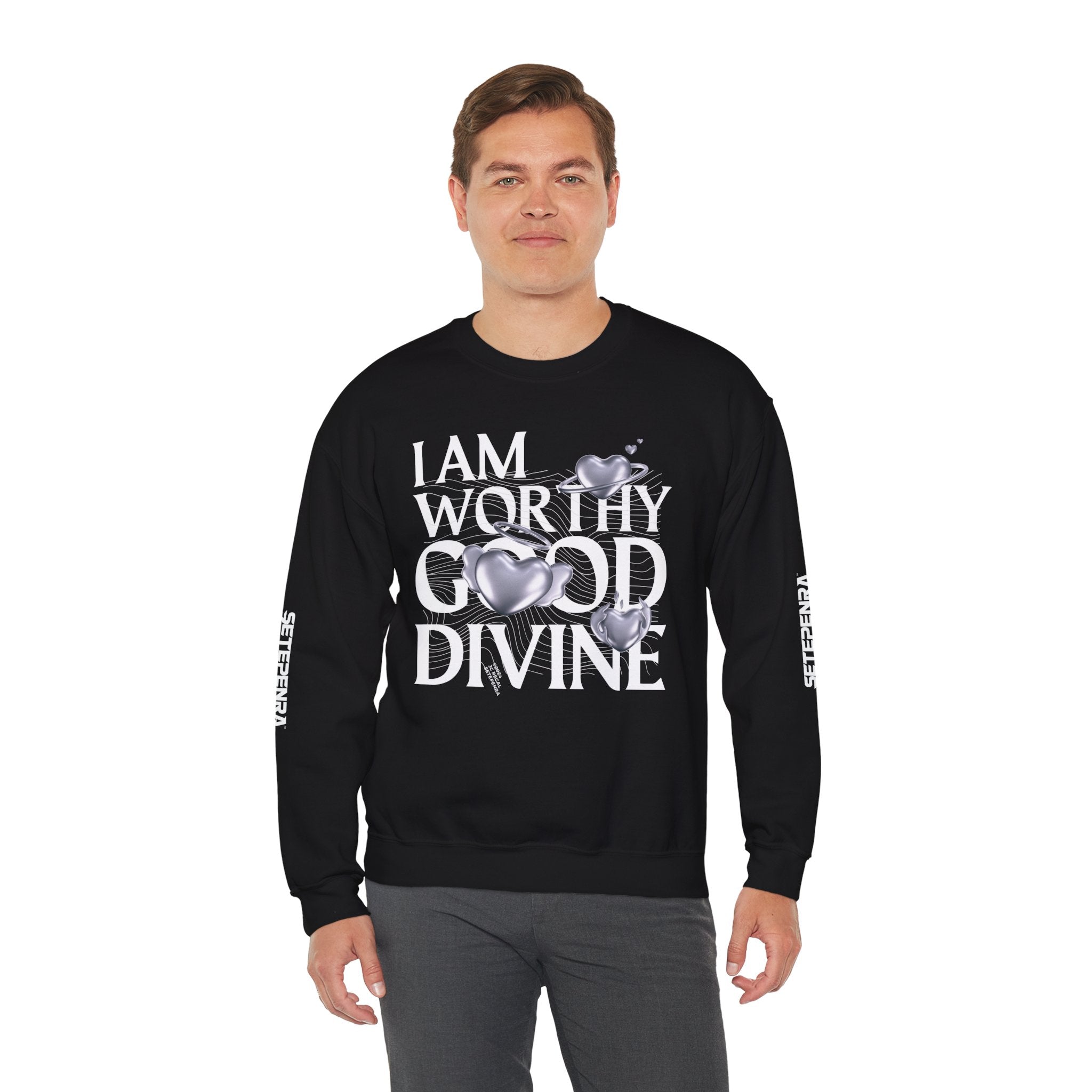 I AM WORTHY GOOD DIVINE Unisex Heavy Blend™ Crewneck Sweatshirt