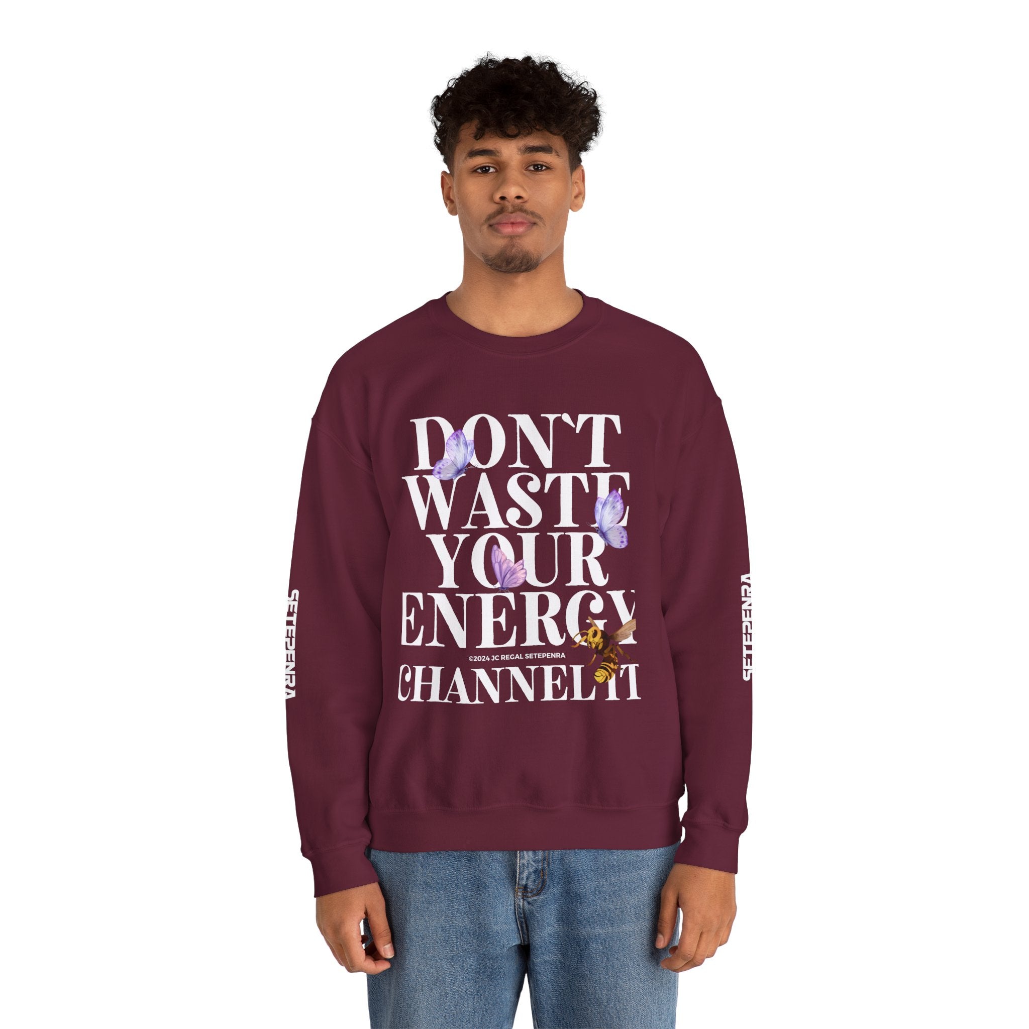 Channel It Unisex Heavy Blend™ Crewneck Sweatshirt (White Print)