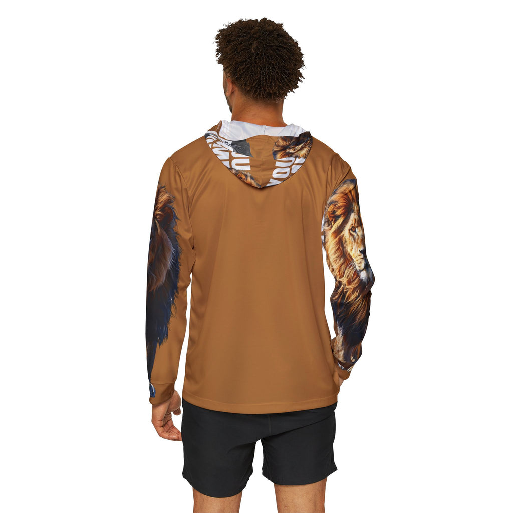 You Become What You Believe Men's Sports Warmup Hoodie (Light Brown) SETEPENRA All Over Prints.