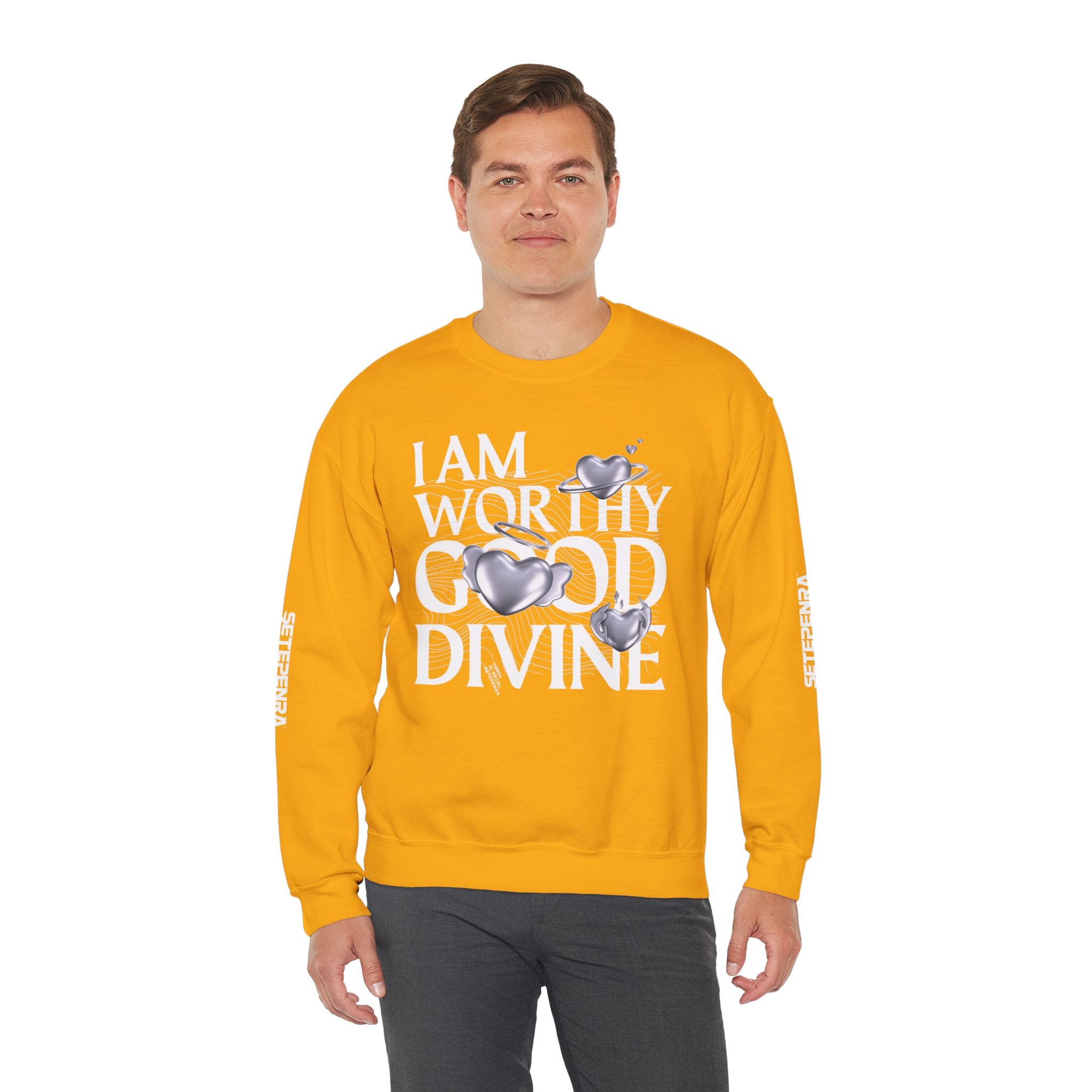 I AM WORTHY GOOD DIVINE Unisex Heavy Blend™ Crewneck Sweatshirt