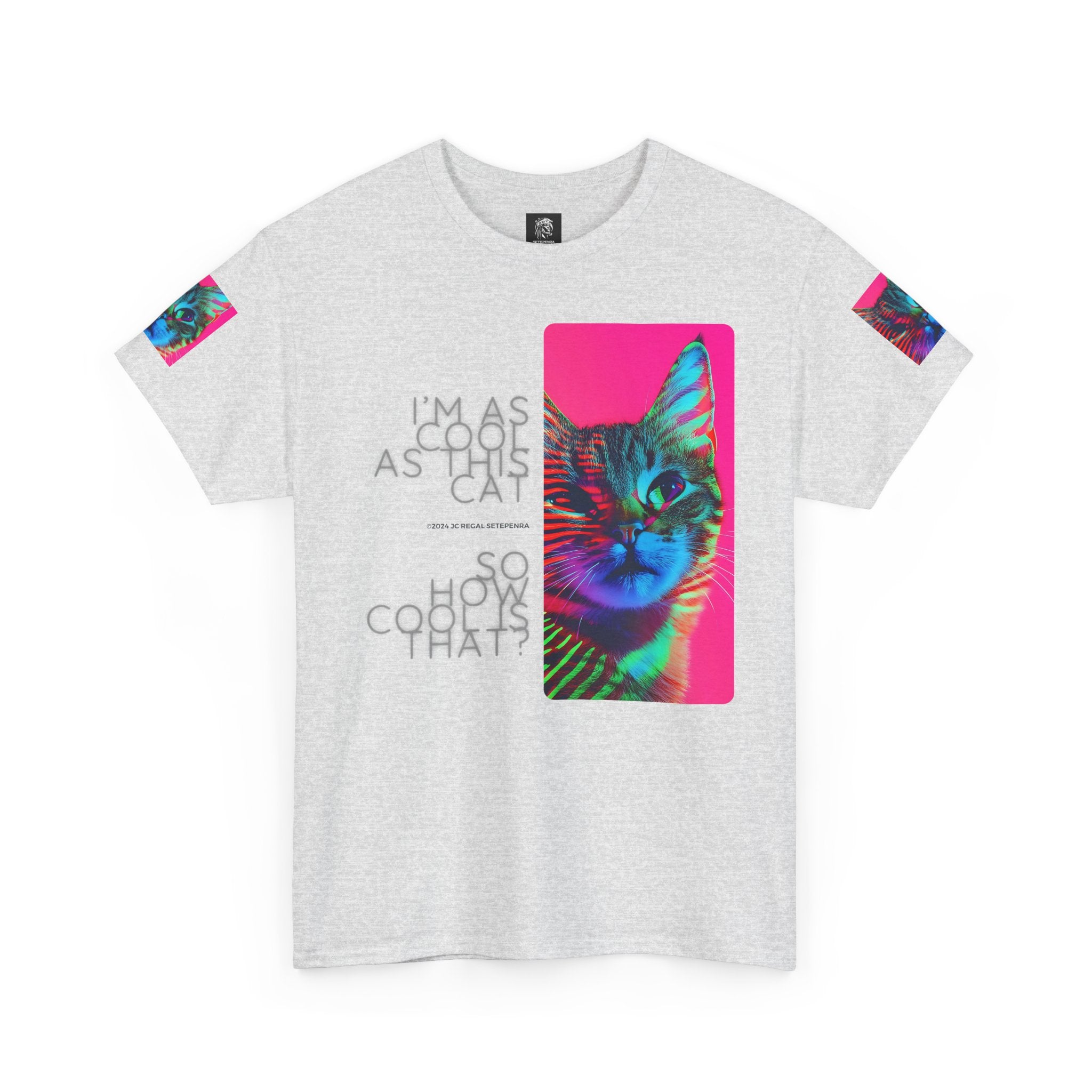 Cool Cat (Whiskers 2) Unisex Heavy Cotton Tee SETEPENRA T-Shirt.