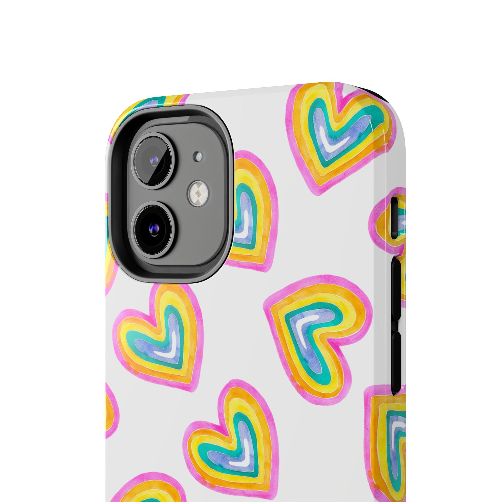 Rainbow Heart Tough Phone Case — Durable Cute Protective Phone Cover