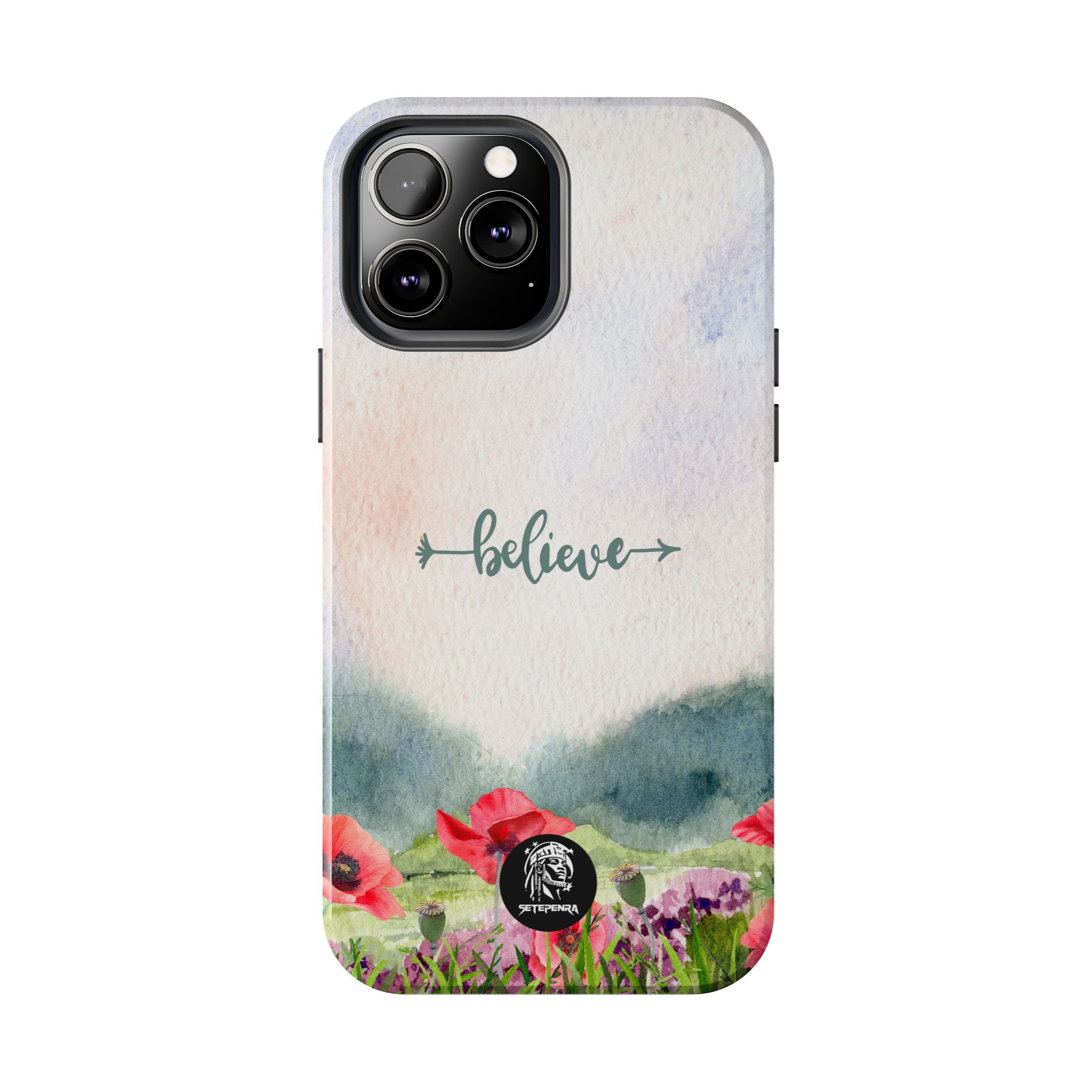 Believe Tough Phone Case (For iPhone, Galaxy & More) - Watercolor Flower