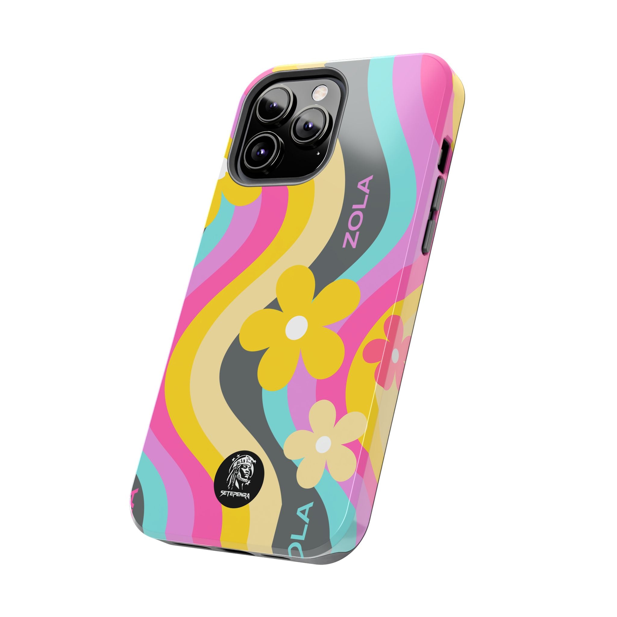 Zola Tough Phone Case (For iPhone, Galaxy & More) - Dark Grey Wave