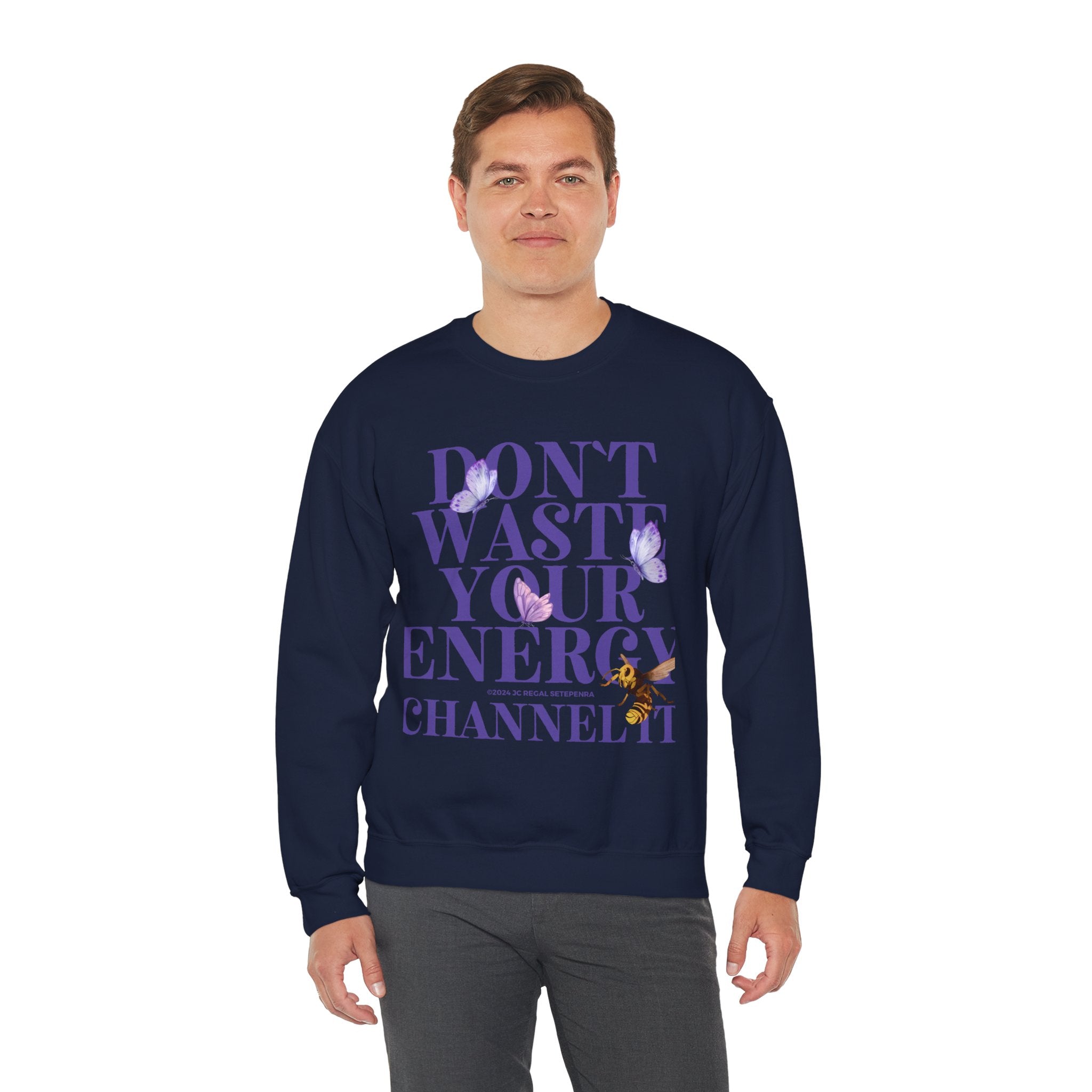 Channel It Unisex Heavy Blend™ Crewneck Sweatshirt (Purple Print)