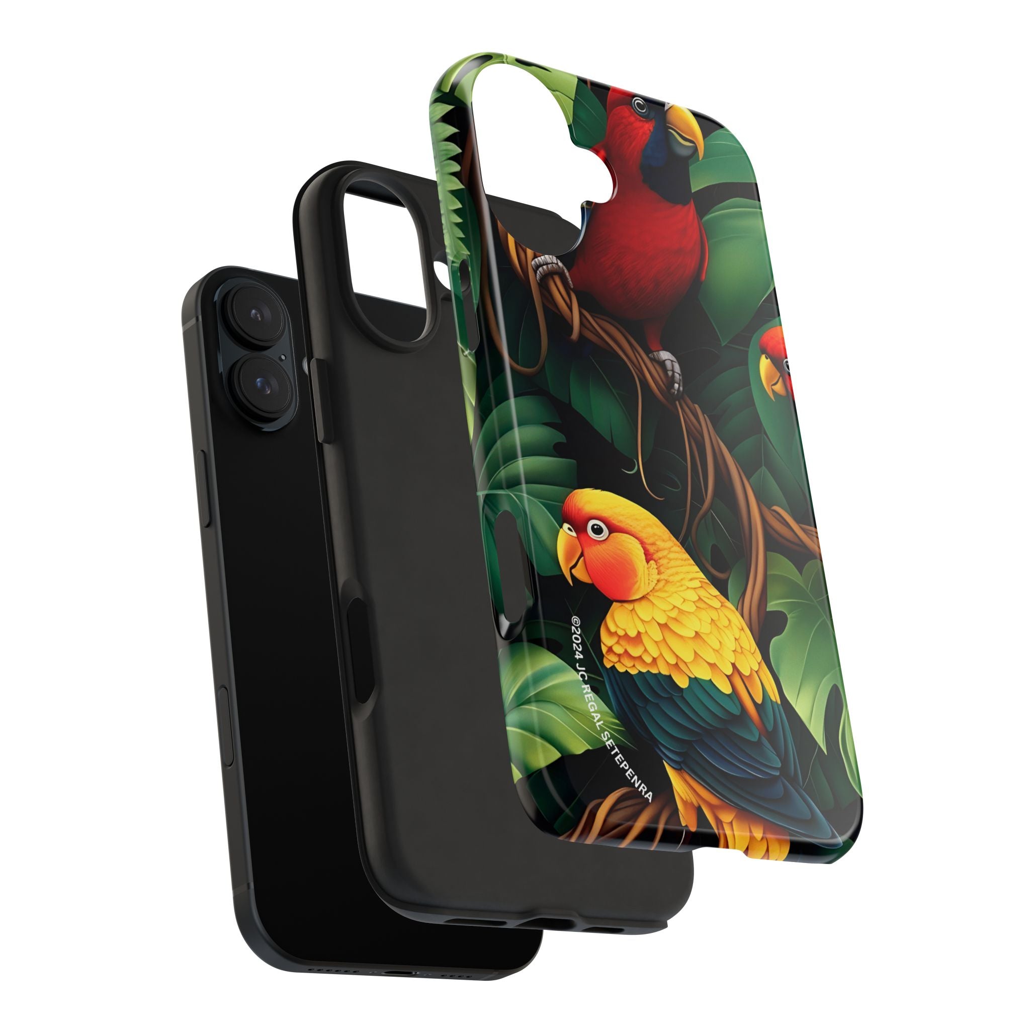 Tri-Parrot Tough Phone Case (For iPhone, Galaxy & More)