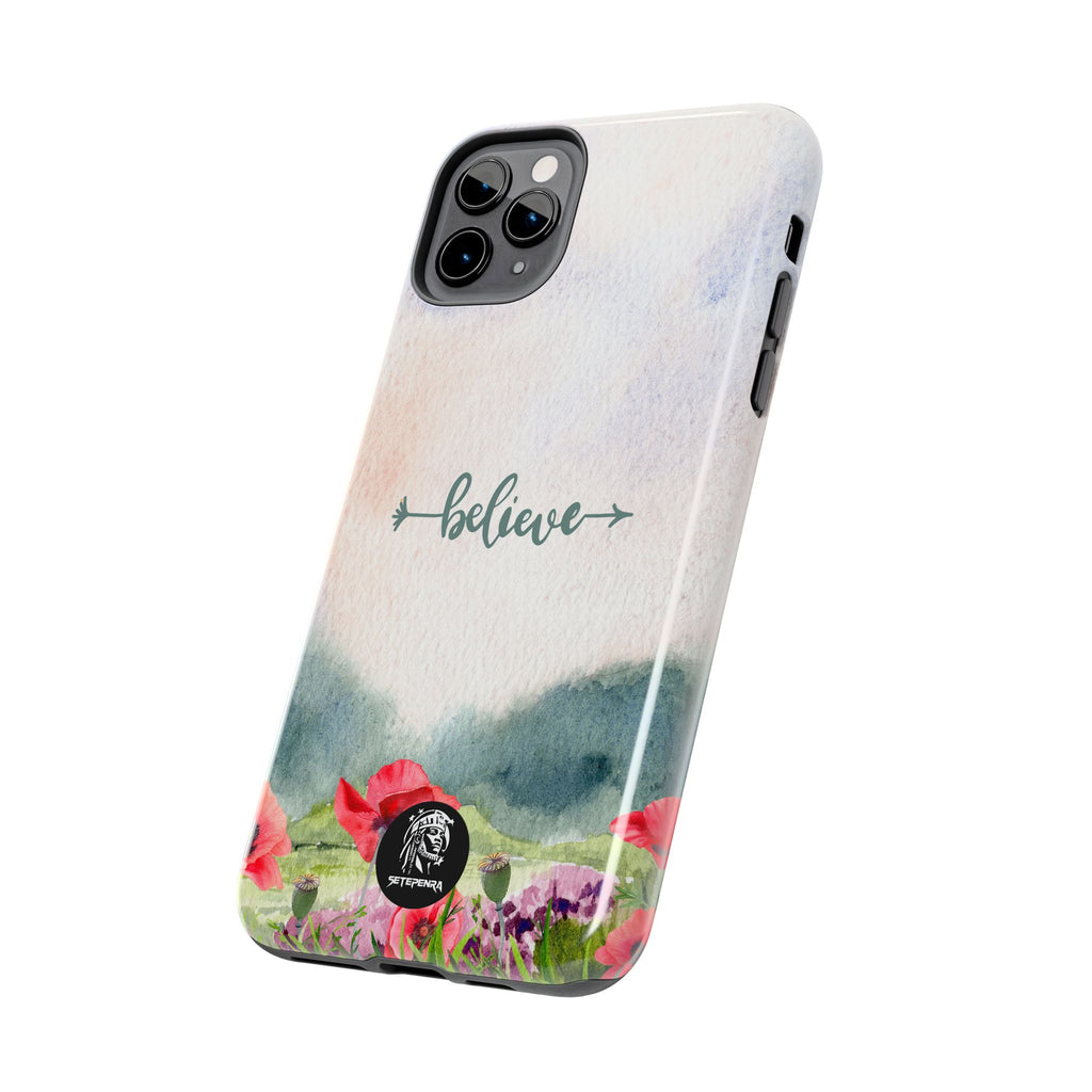 Believe Tough Phone Case (For iPhone, Galaxy & More) - Watercolor Flower