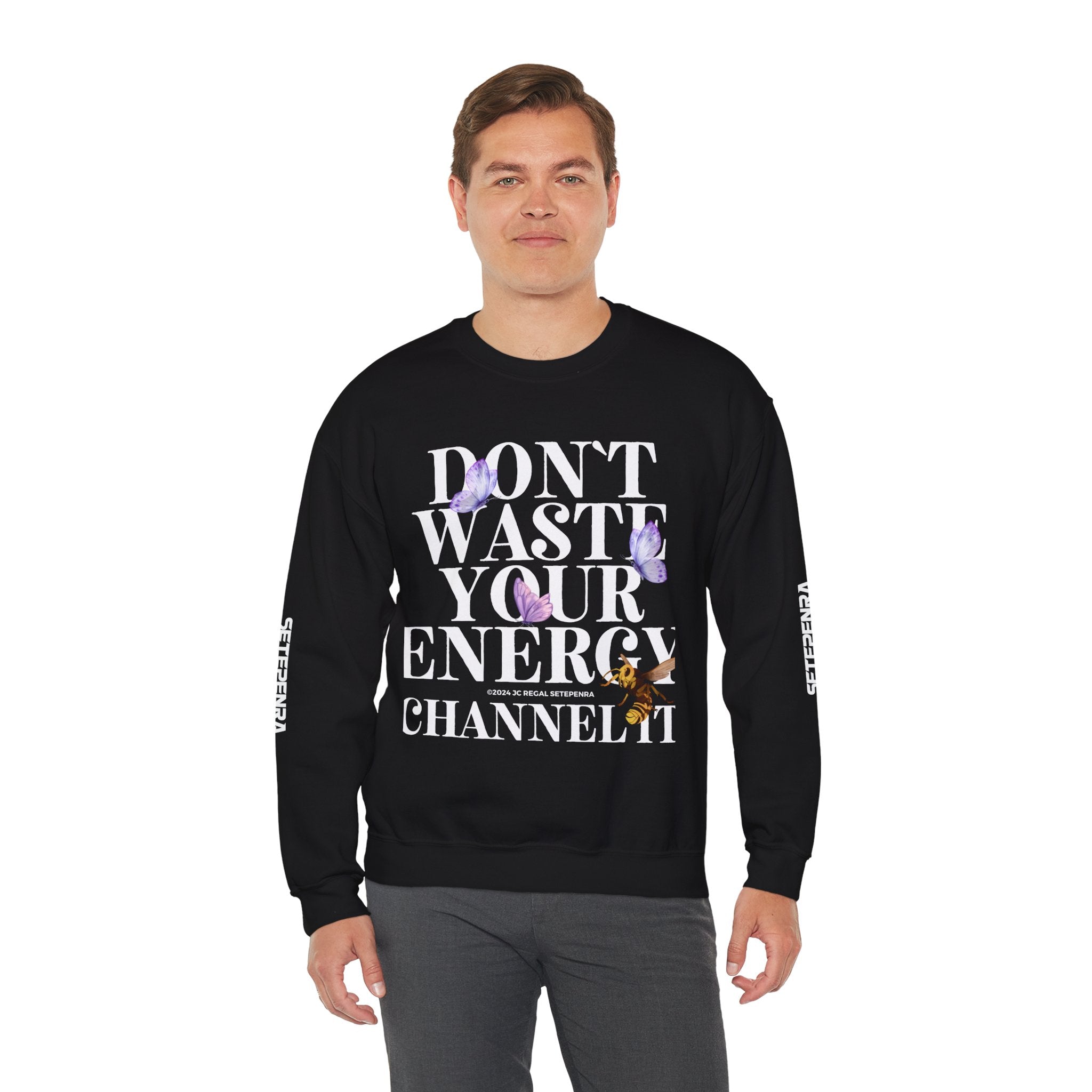 Channel It Unisex Heavy Blend™ Crewneck Sweatshirt (White Print) SETEPENRA Sweatshirt.