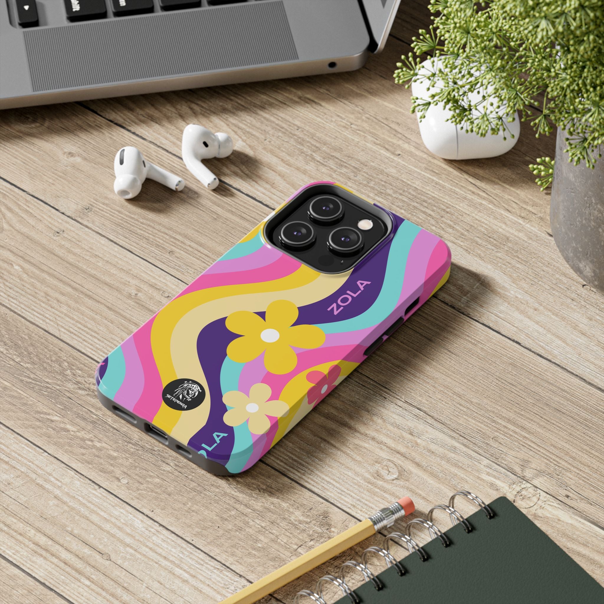 Zola Tough Phone Case (For iPhone, Galaxy & More) - Purple Wave