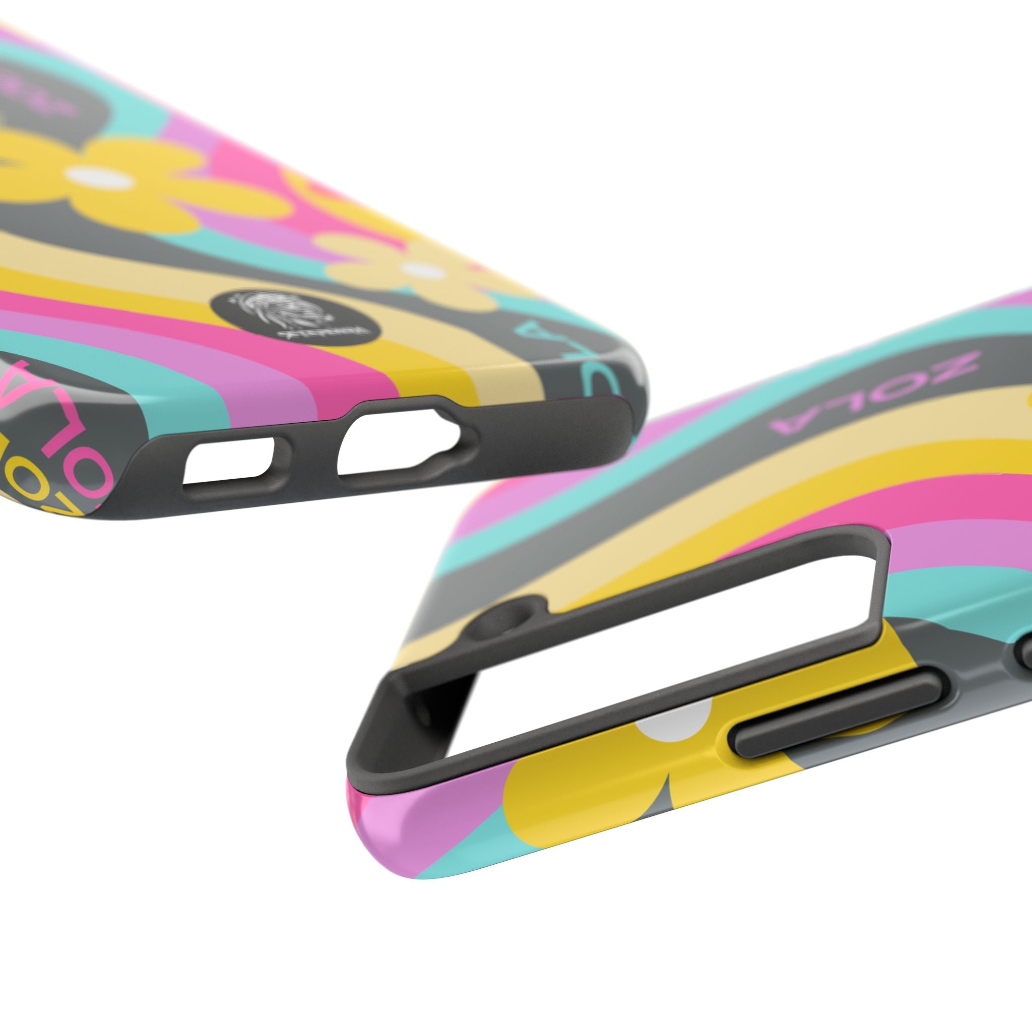 Zola Tough Phone Case (For iPhone, Galaxy & More) - Dark Grey Wave