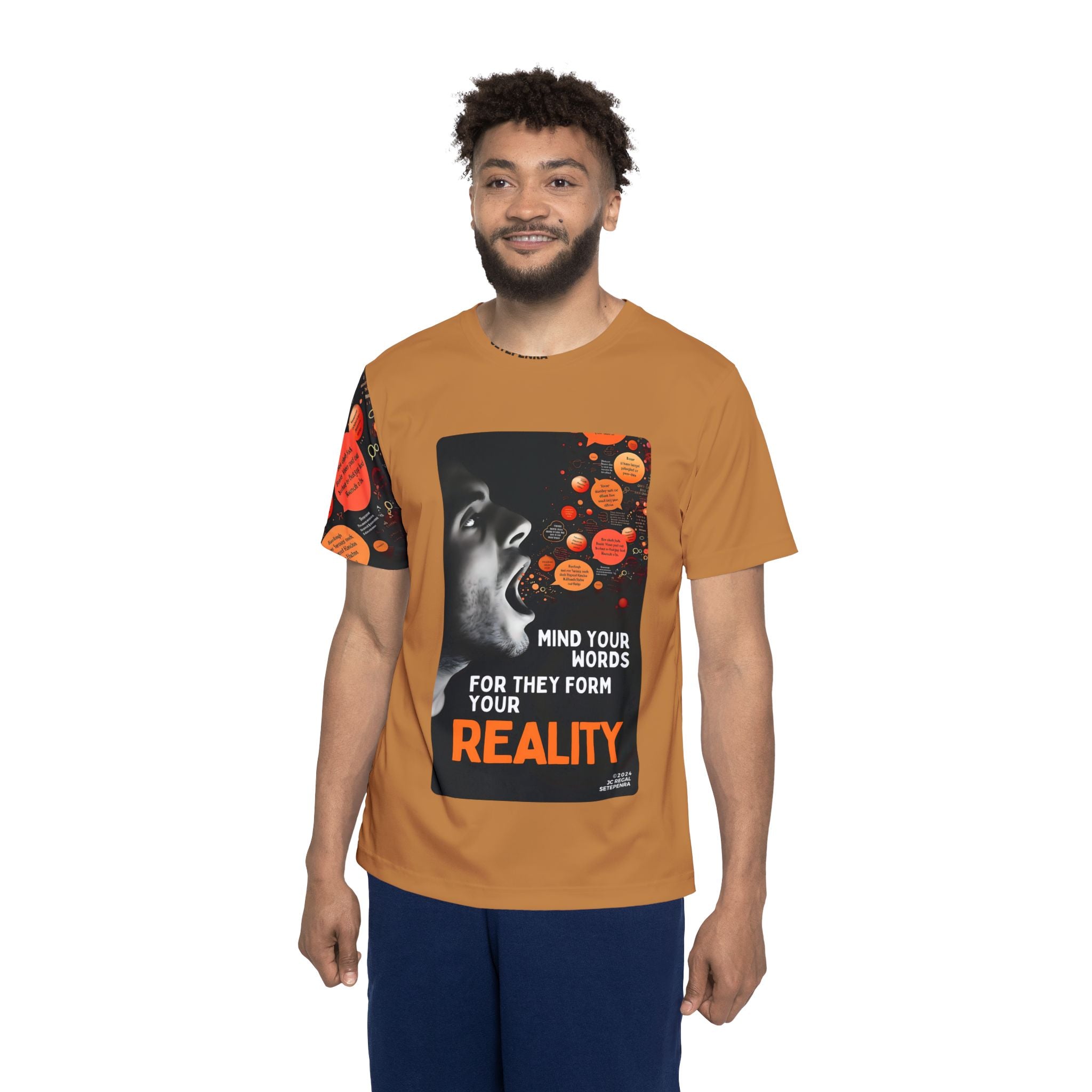 Mind Your Words Men's Sports Jersey (Light Brown) SETEPENRA All Over Prints.