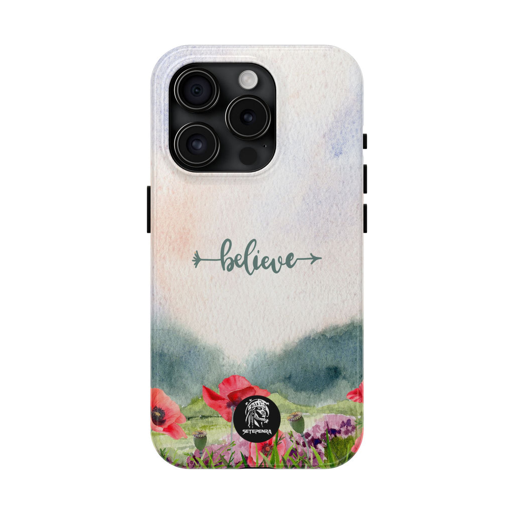 Believe Tough Phone Case (For iPhone, Galaxy & More) - Watercolor Flower
