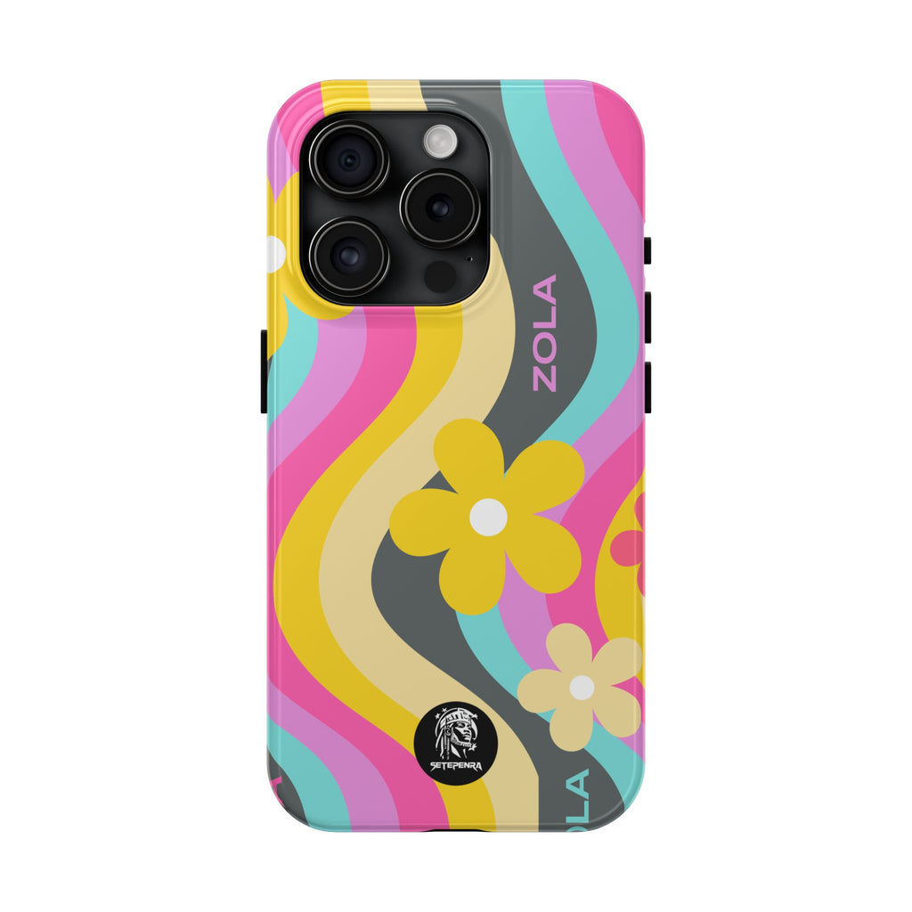 Zola Tough Phone Case (For iPhone, Galaxy & More) - Dark Grey Wave