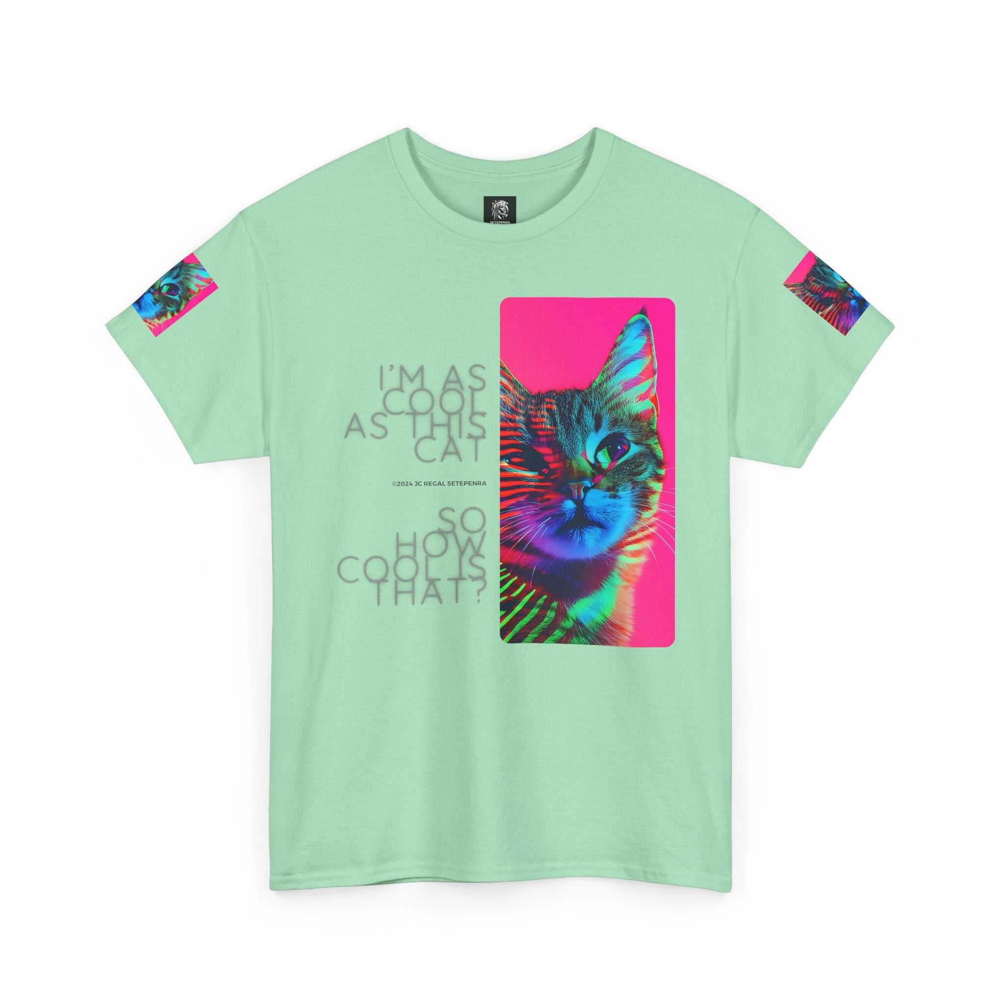 Cool Cat (Whiskers 2) Unisex Heavy Cotton Tee SETEPENRA T-Shirt.