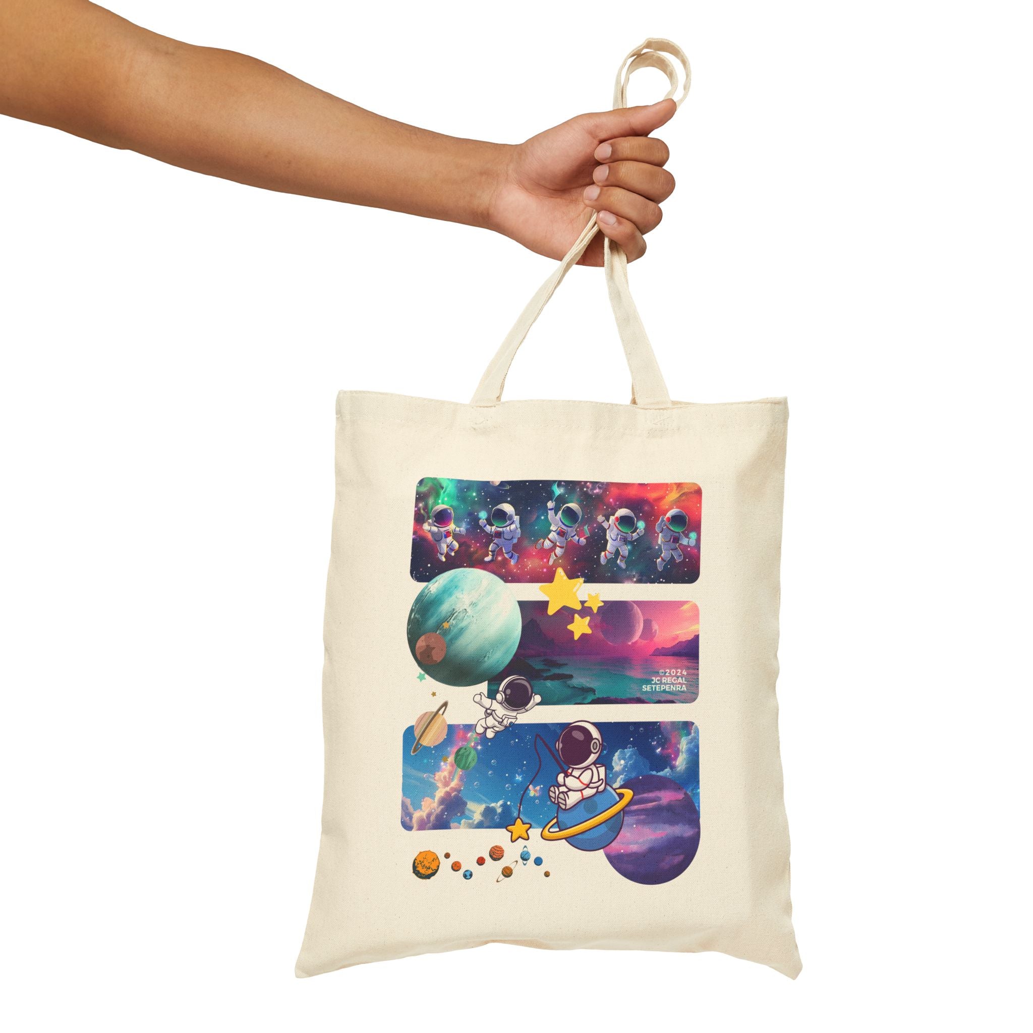 Astro Cosmo Cotton Canvas Tote Bag SETEPENRA Bags.