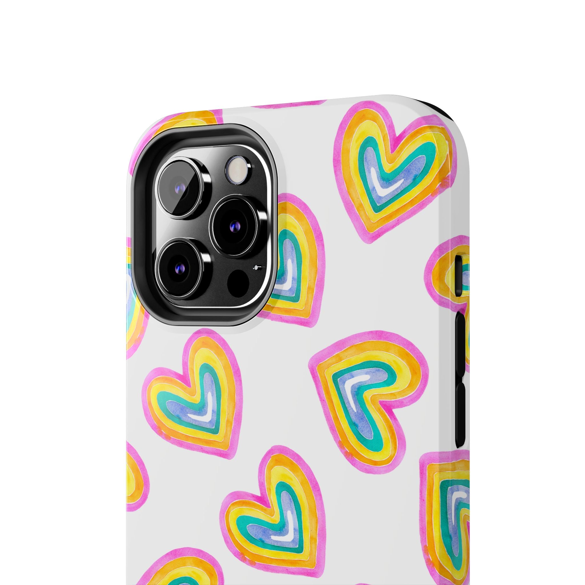 Rainbow Heart Tough Phone Case — Durable Cute Protective Phone Cover